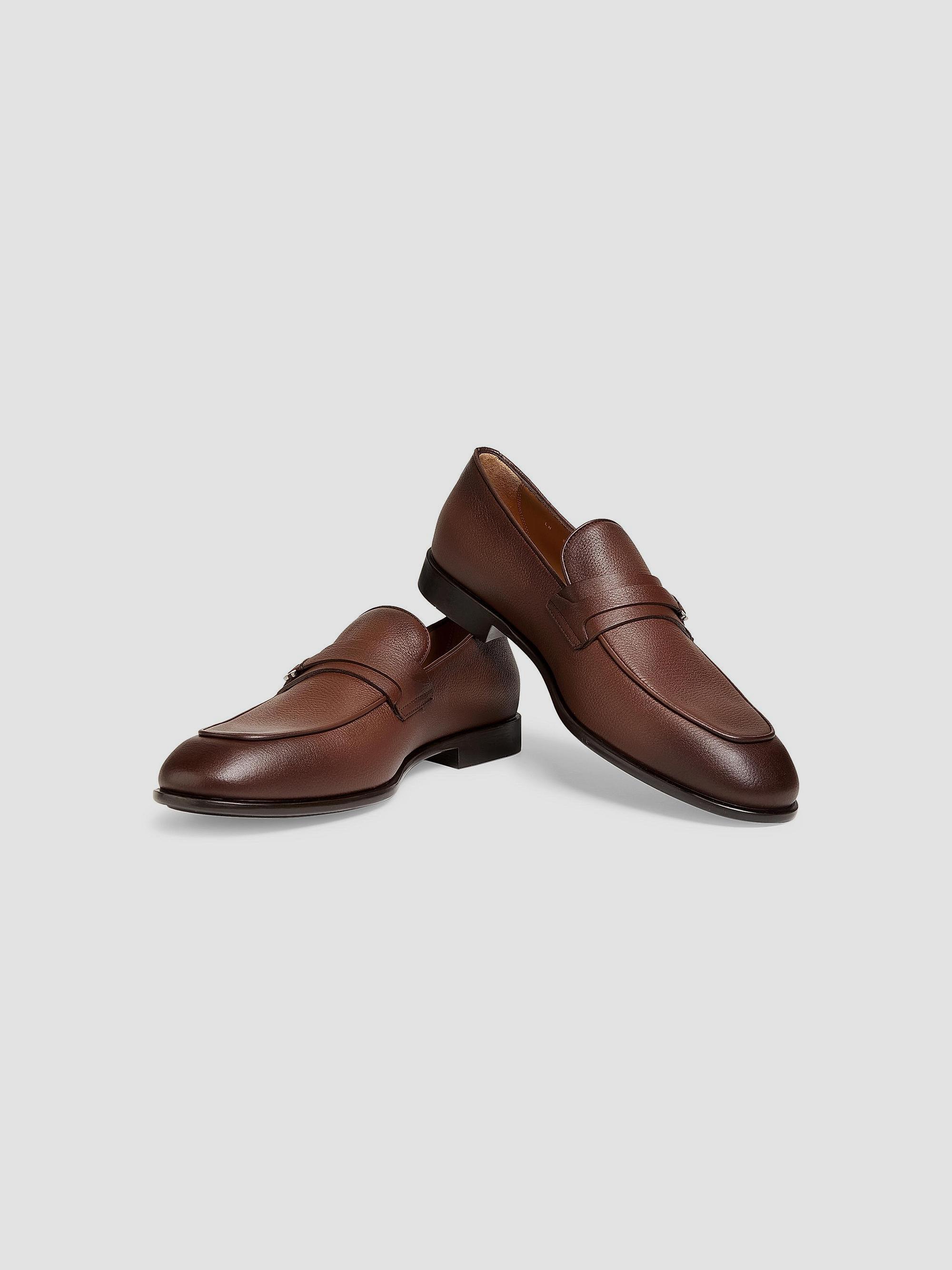 New! Ferragamo Desio Leather Gancio Penny Loafers Cocoa Brown 9E/ 10E US DD560 FERRAGAMO Desio Leather Gancio Penny Loafers | Saks Fifth Avenue main image 4