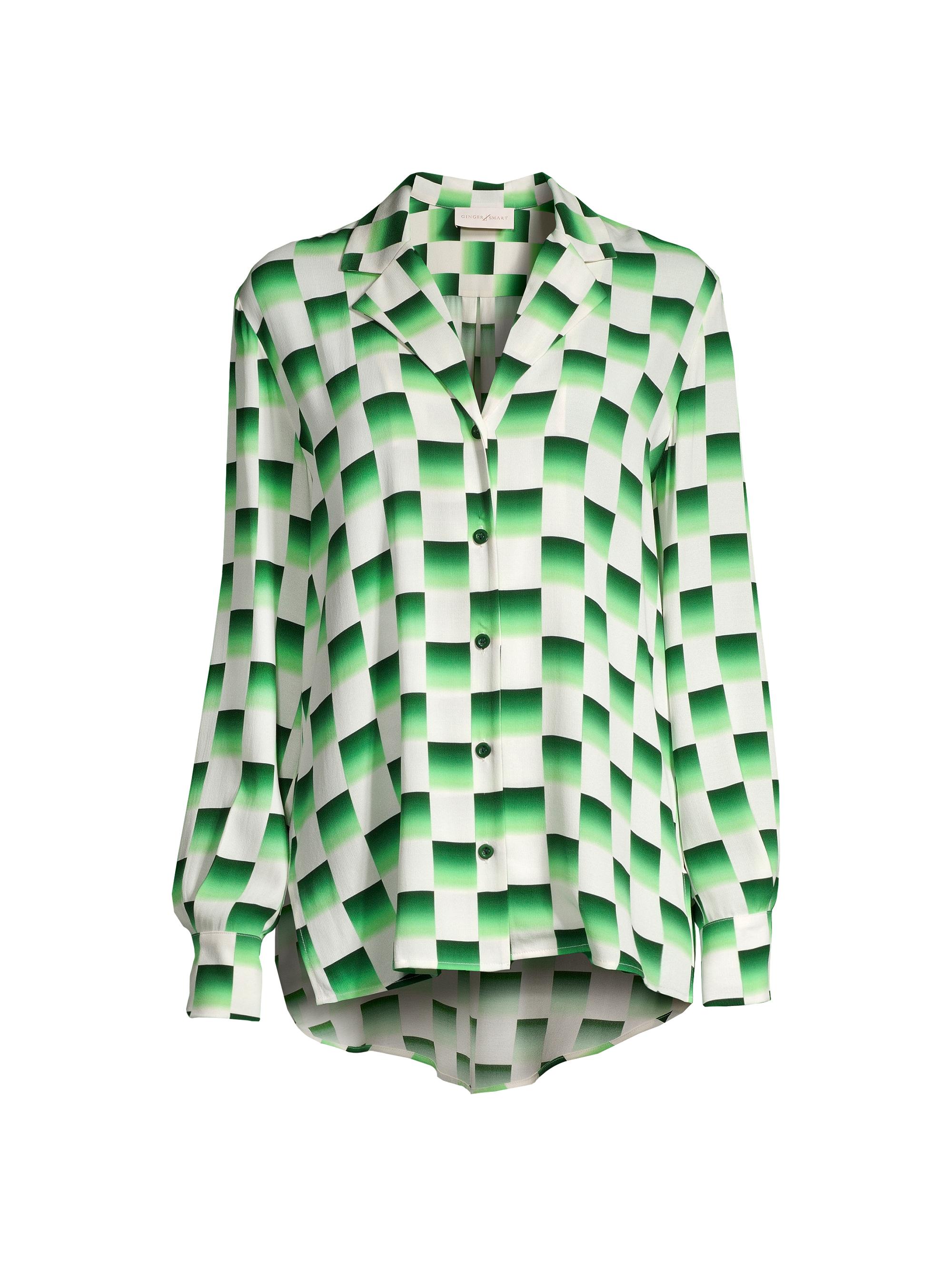 Ginger & Smart Women's Odyssey Checkered Silk Blouse