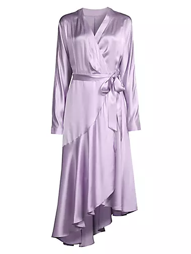 Horizon Silk Wrap Midi-Dress