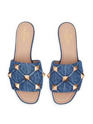 Valentino Garavani VLogo Signature denim sandals - Blue