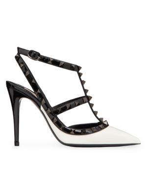 Rockstud patent leather pumps