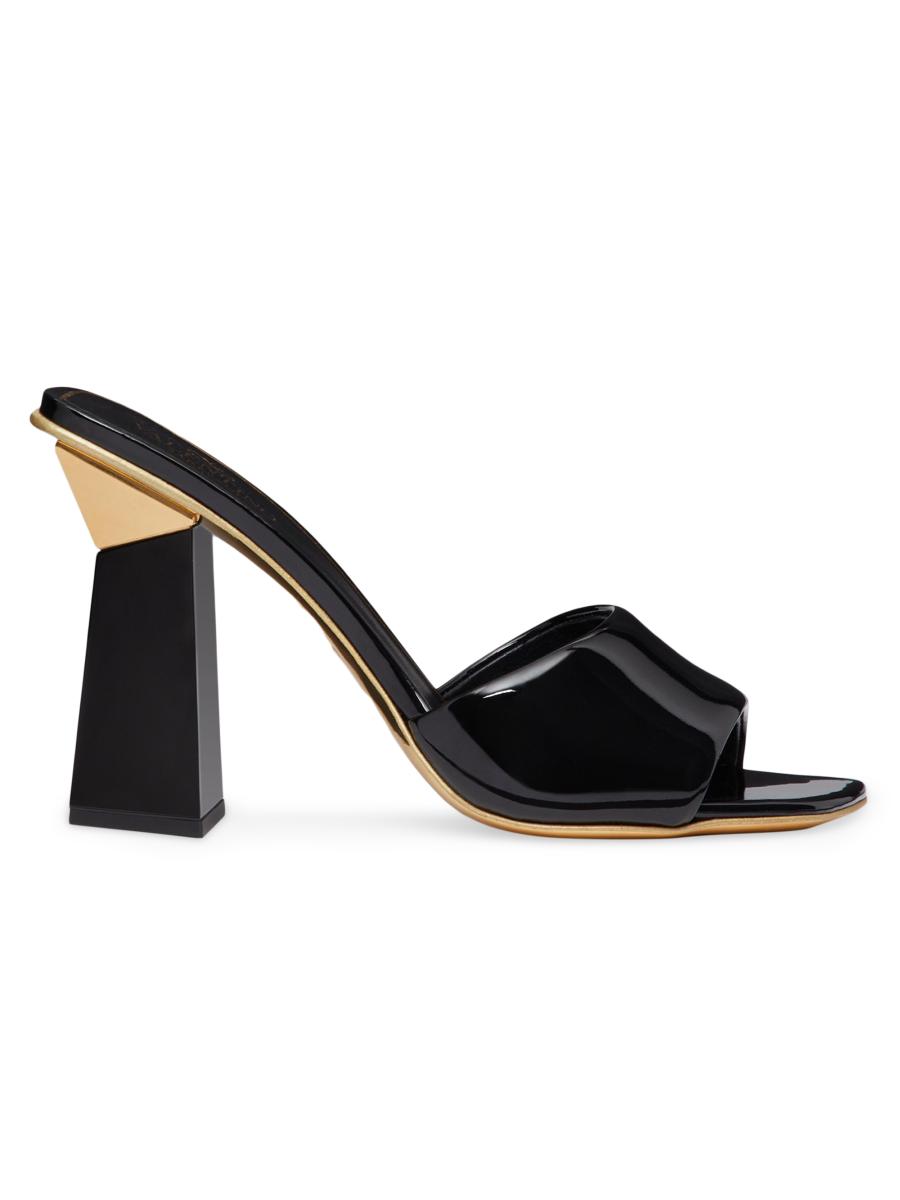 Valentino Garavani One Stud Hyper Slide Sandals In Patent