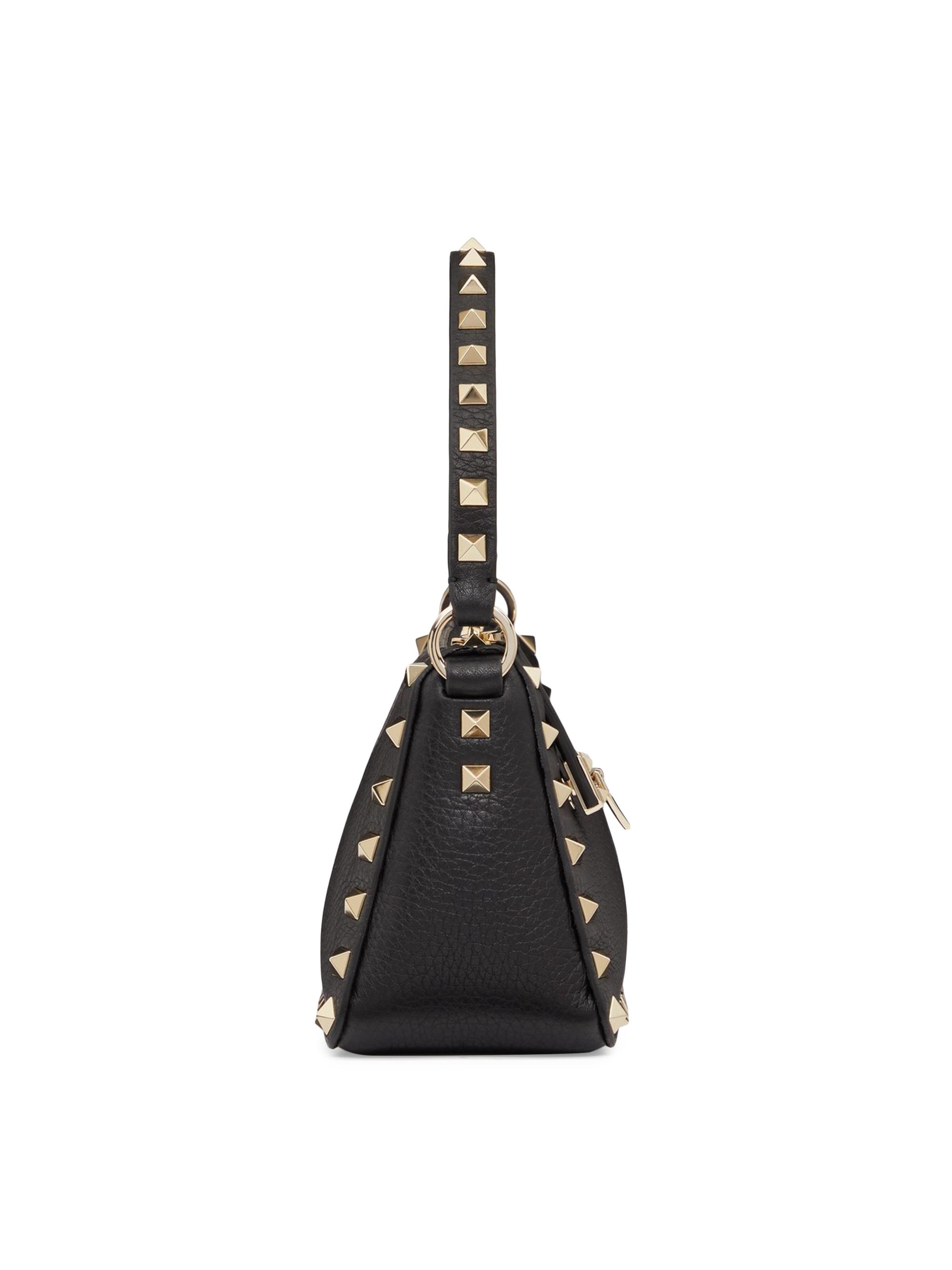 【未使用品箱付き】VALENTINO Black Rockstud　Bag Valentino Black Leather Rockstud Crossbody Phone Pouch Bag