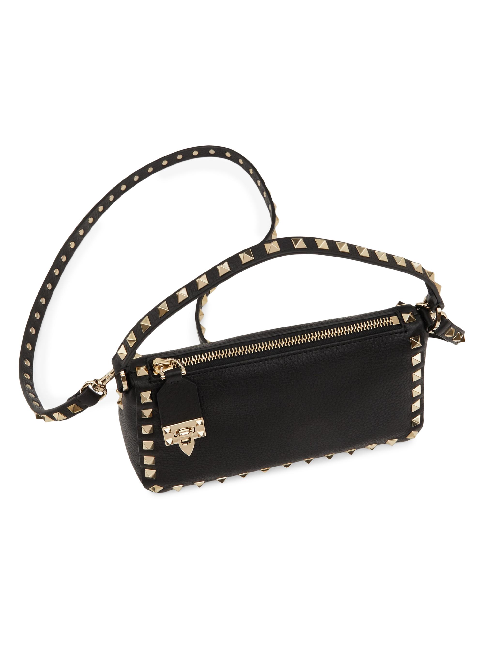 Valentino Garavani Small Rockstud Grainy Calfskin Crossbody Bag
