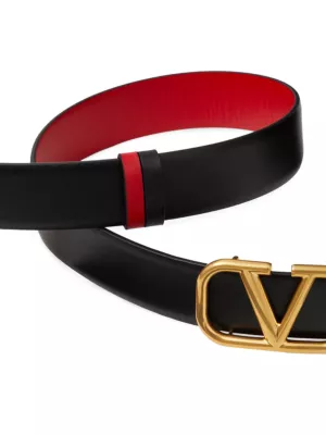 VLogo Signature embellished leather belt
