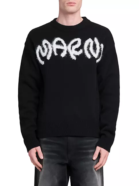 Shop Marni Fuzzy Logo Sweater | Saks Fifth Avenue