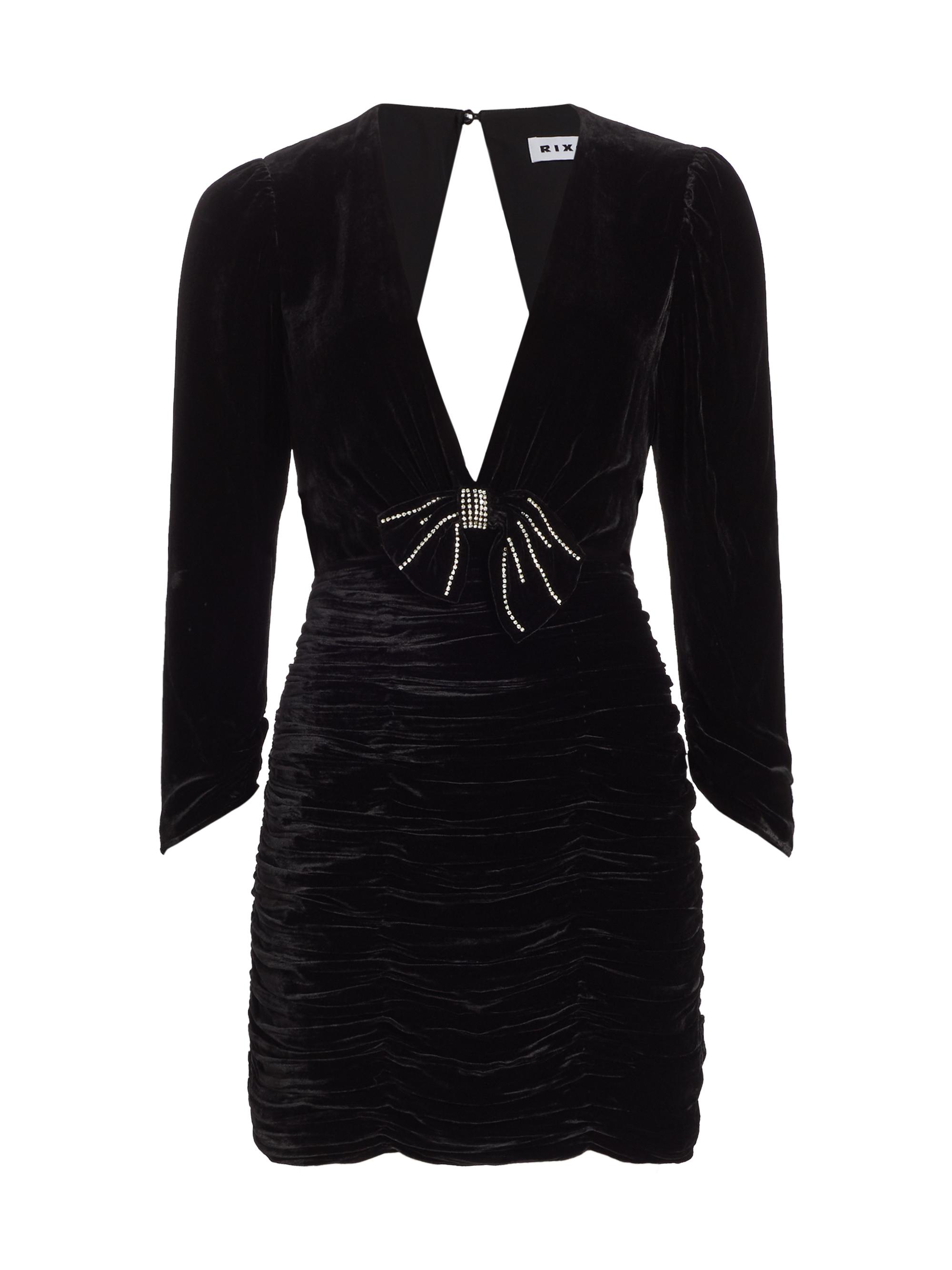 Rixo Women's Vivi Silk-Blend Velvet Minidress - Black