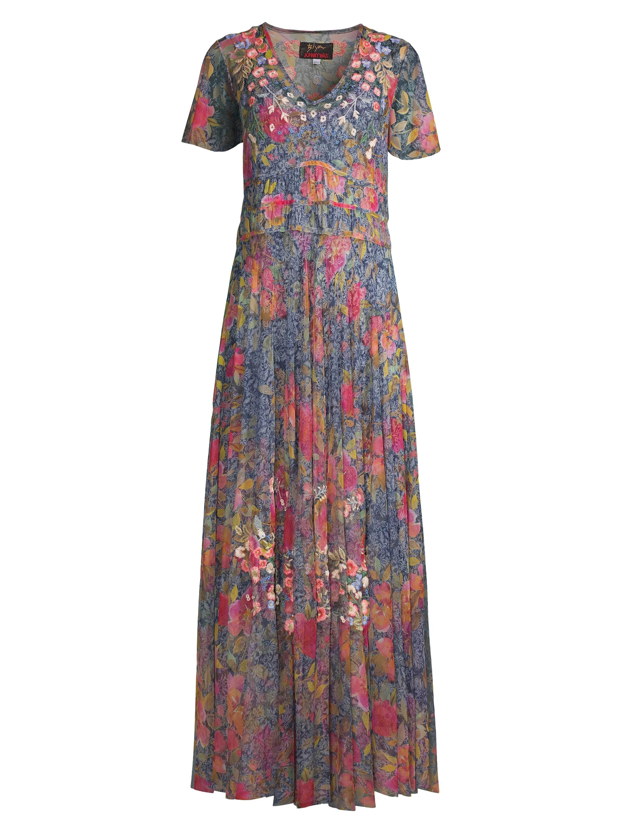 Johnny Was Women's Locust Mesh Floral Maxi Dress