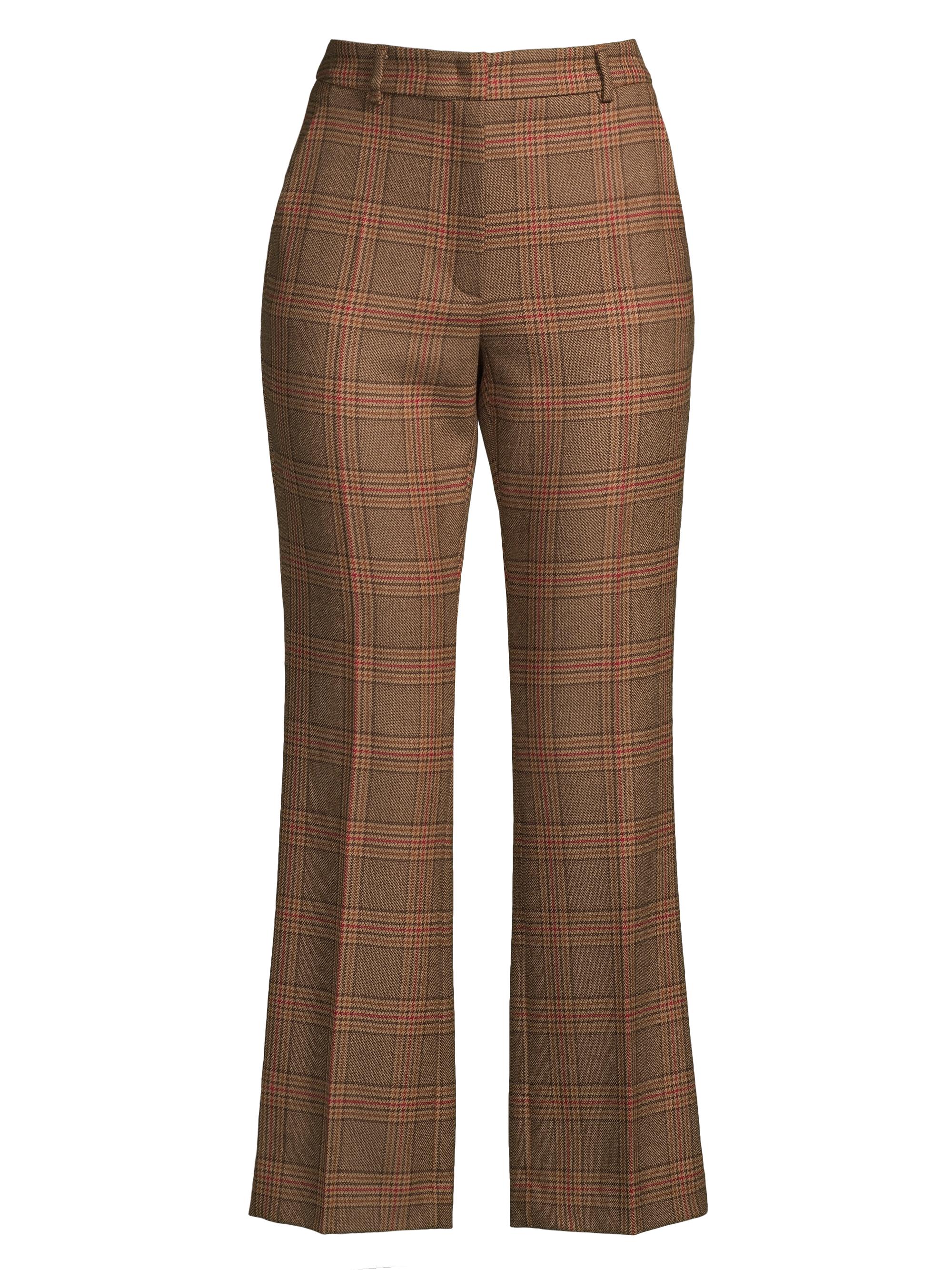 Weekend Max Mara Women's Revere Plaid Flare Crop Pants - Brown