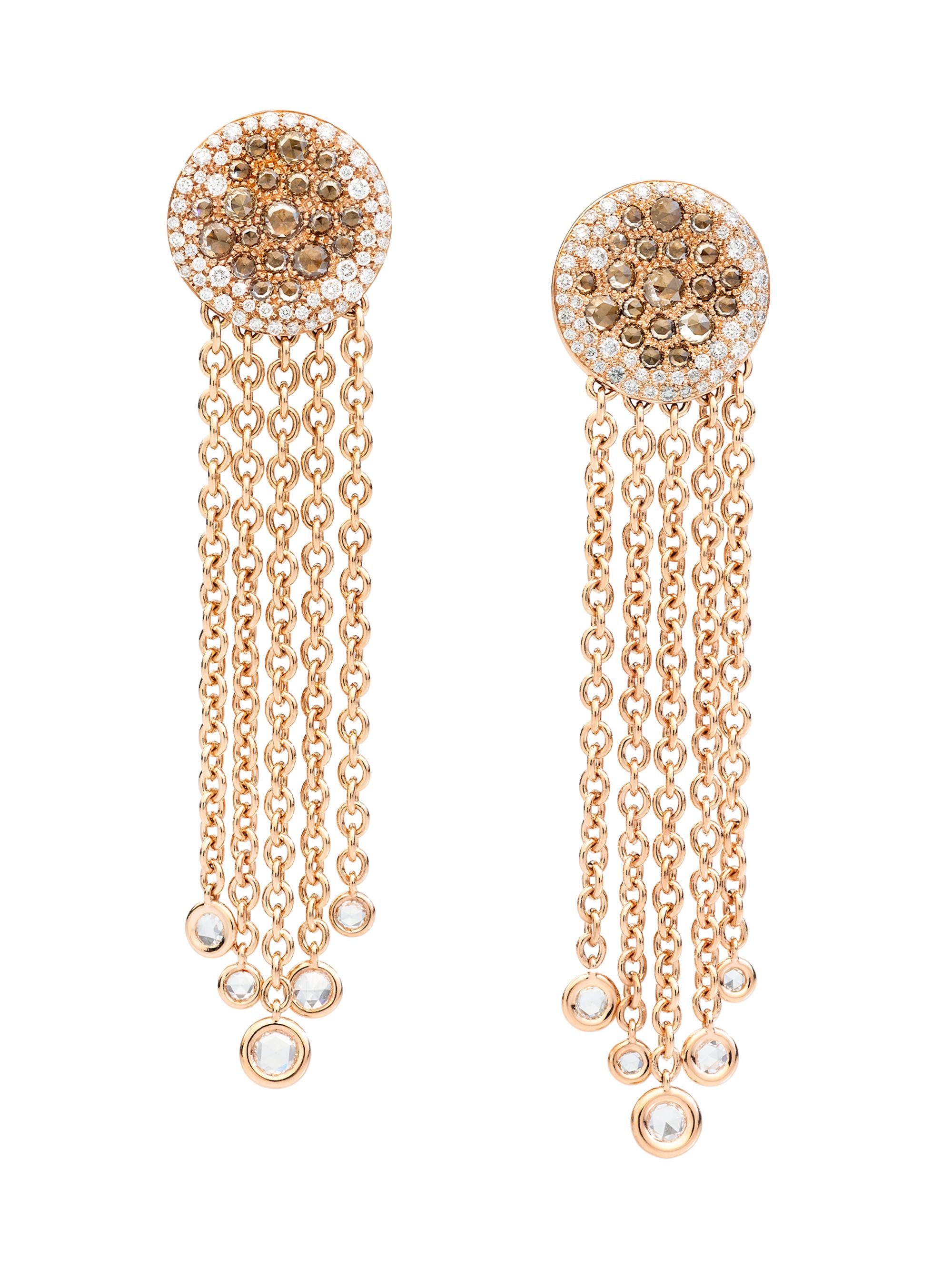 Pomellato Women's Sabbia 18K Rose Gold & 3.7 TCW Diamond Multi-Chain Drop Earrings - Rose Gold