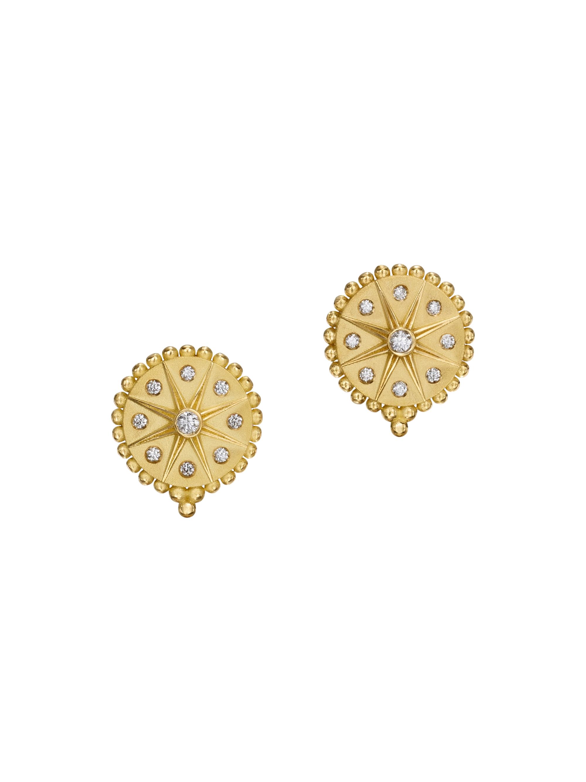 Temple St. Clair Women's Celestial Orbit 18K Yellow Gold & 0.11 TCW Diamond Stud Earrings - Yellow Gold