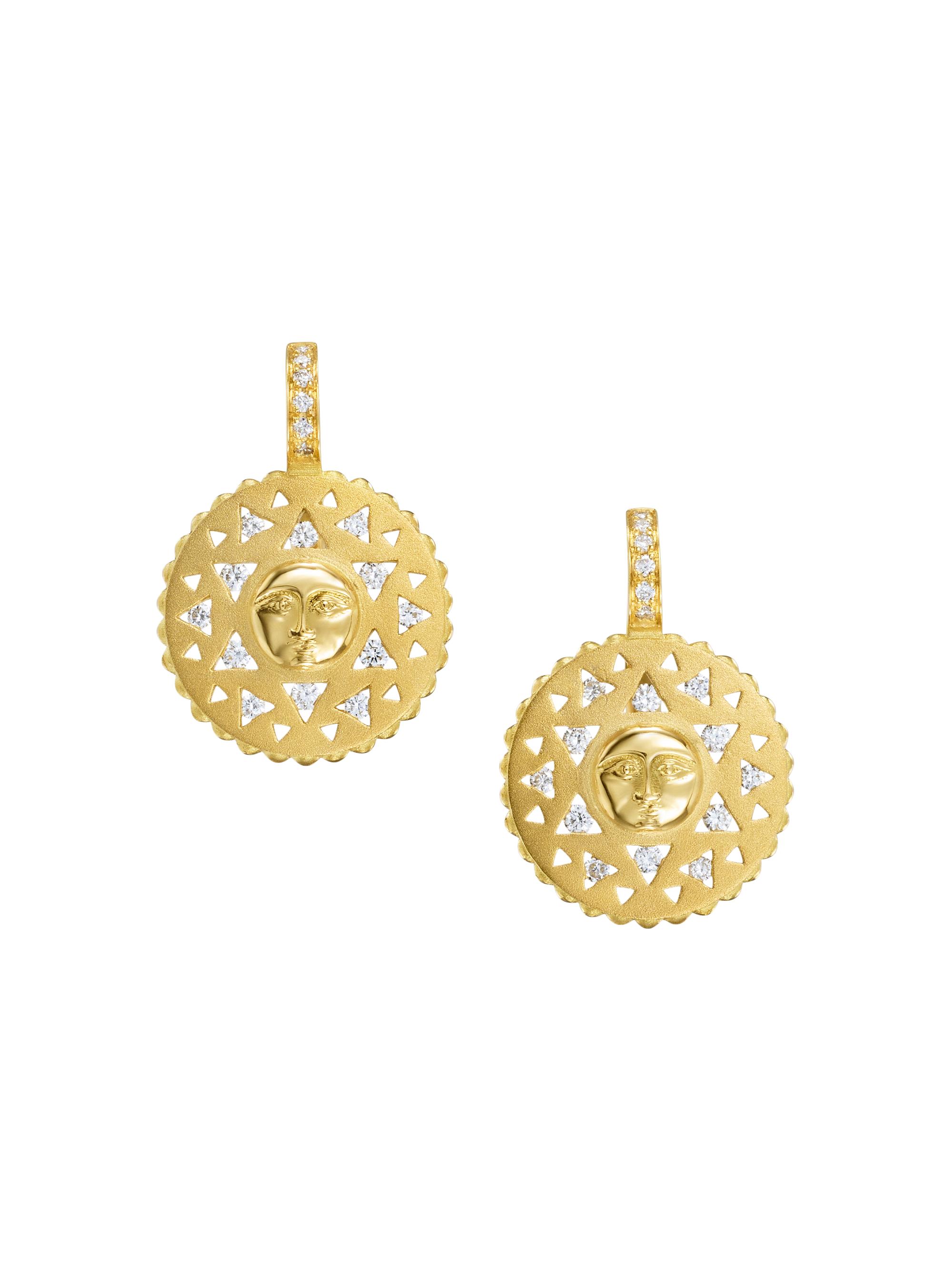 Temple St. Clair Women's Celestial Orbit 18K Yellow Gold & 0.25 TCW Diamond Sun Drop Earrings - Yellow Gold
