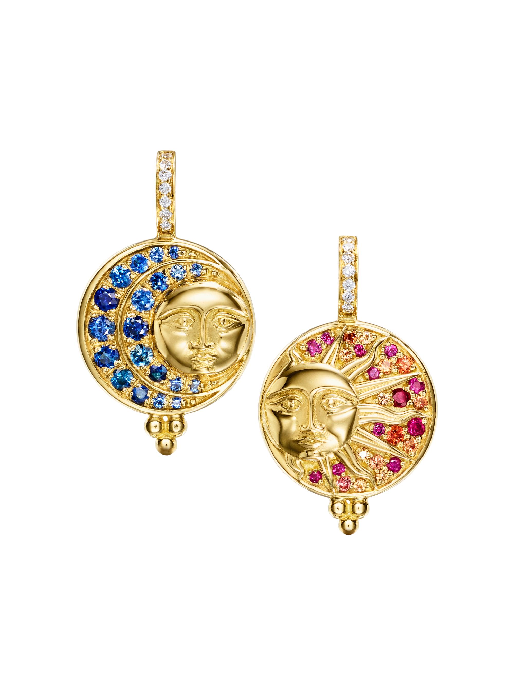 Temple St. Clair Women's Celestial 18K Yellow Gold & Multi-Gemstone Mismatching Drop Earrings - Yellow Gold