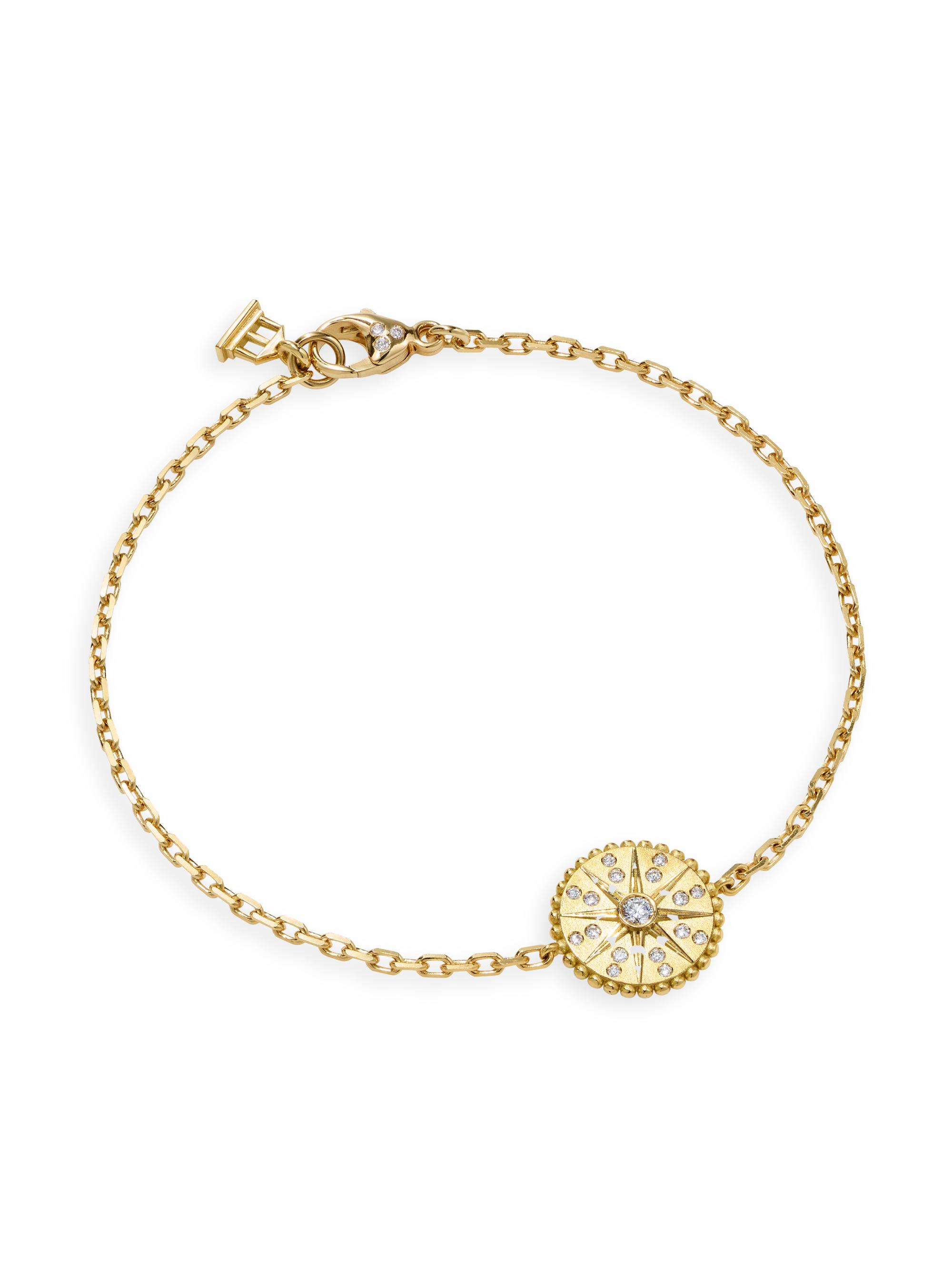 Temple St. Clair Women's Celestial Orbit 18K Yellow Gold & 0.12 TCW Diamond Star Charm Bracelet - Yellow Gold