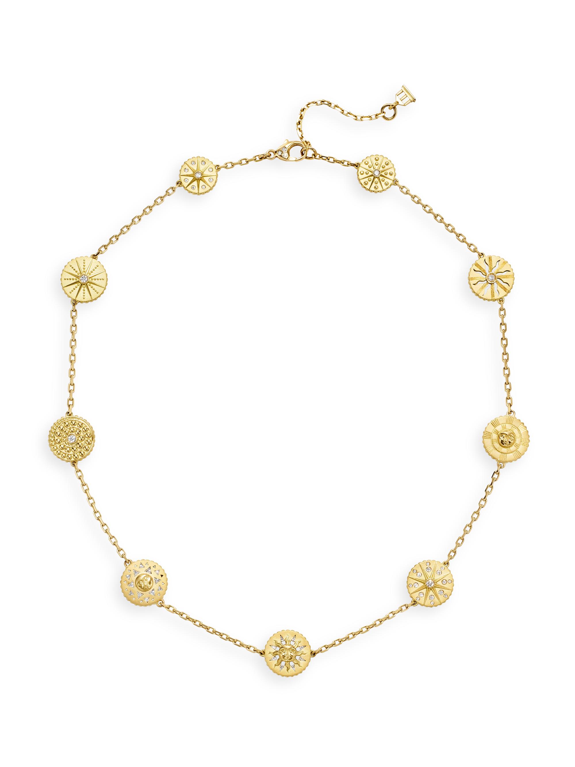 Temple St. Clair Women's Celestial Orbit 18K Yellow Gold & 0.64 TCW Diamond Station Necklace - Yellow Gold