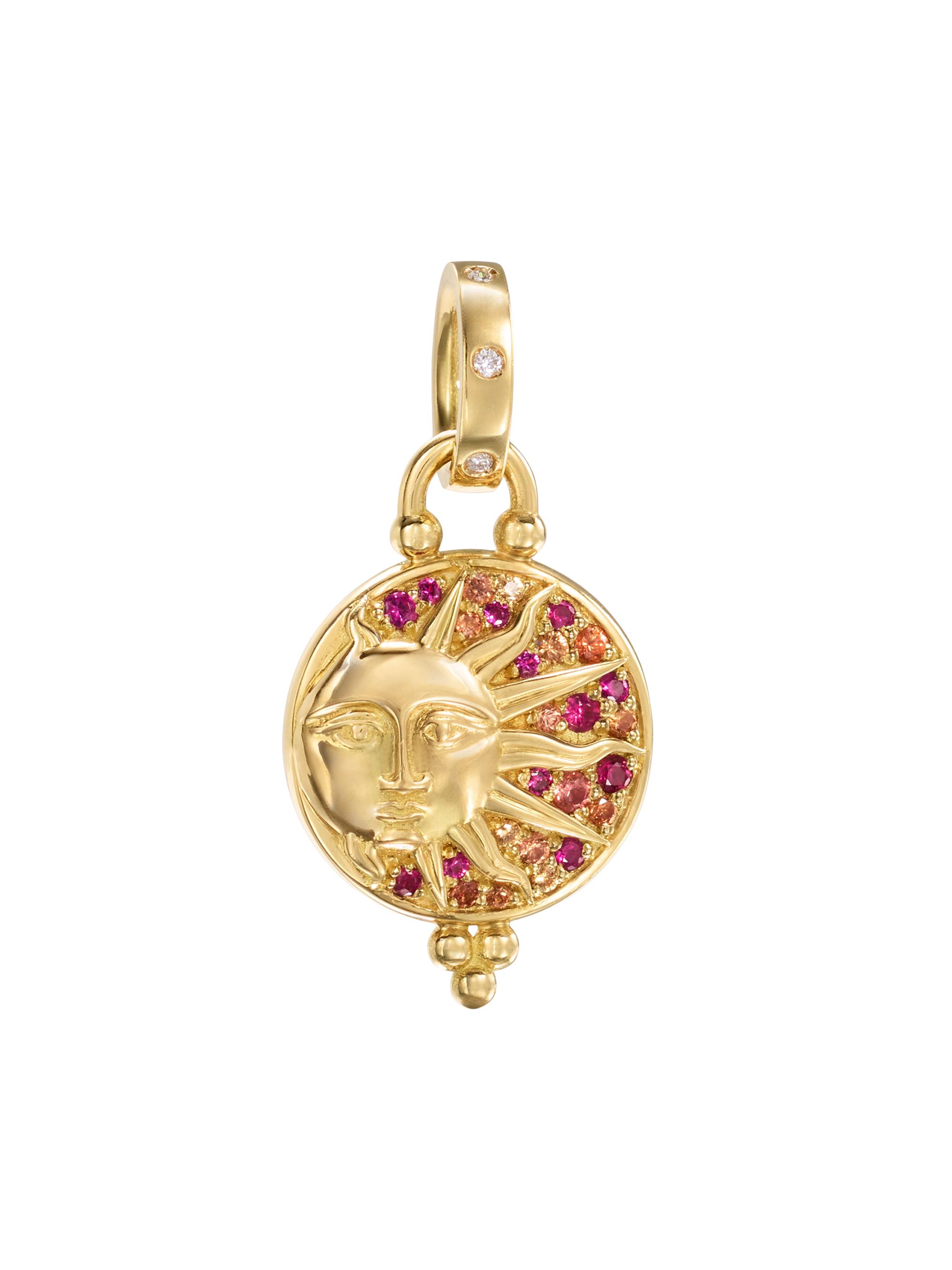 Temple St. Clair Women's Celestial Solar Eclipse 18K Yellow Gold & Multi-Gemstone Sun Pendant - Yellow Gold