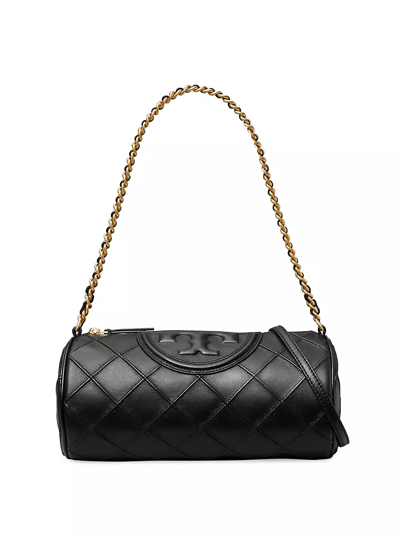TORY BURCH Large Fleming Black Leather Tote Bag-US