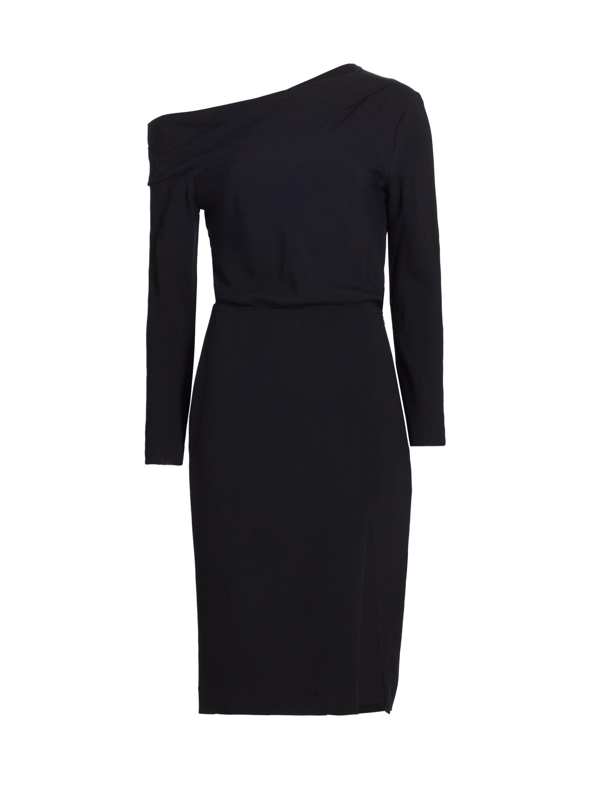 Theory Women's Asymmetric Off-The-Shoulder Dress - Black