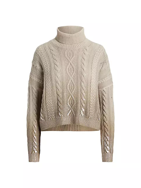 Cozy Cashmere Blend Turtleneck Sweater in Cream