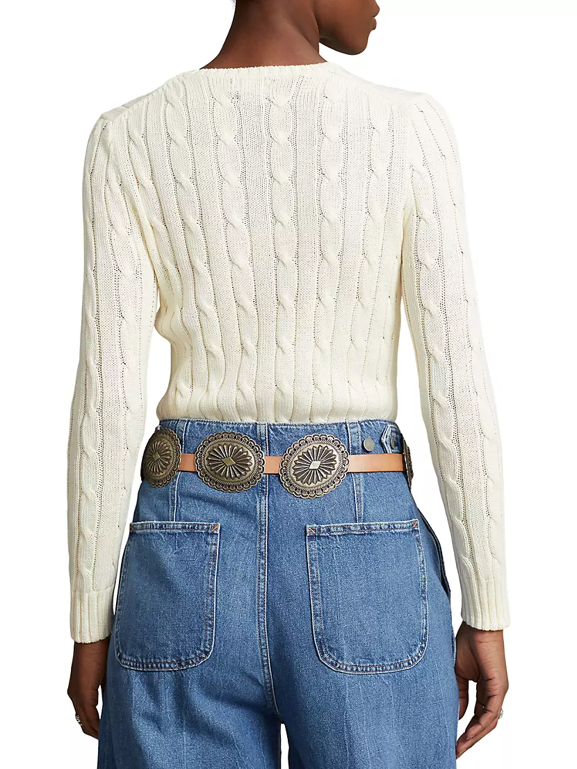 Shop Polo Ralph Lauren Julianna Cable-Knit Pima Cotton Sweater