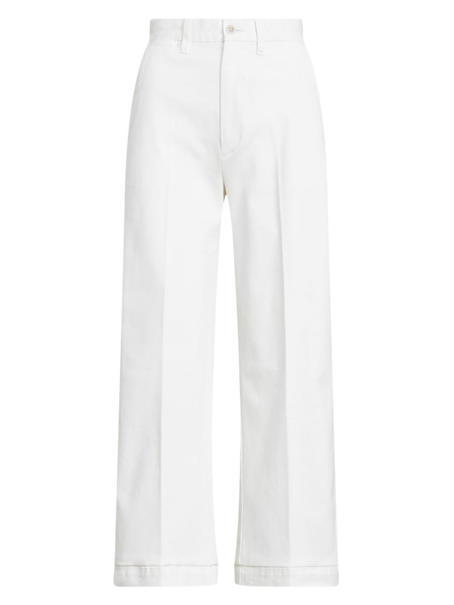 Polo Ralph Lauren Cropped Stretch-Cotton Wide-Leg Pant
