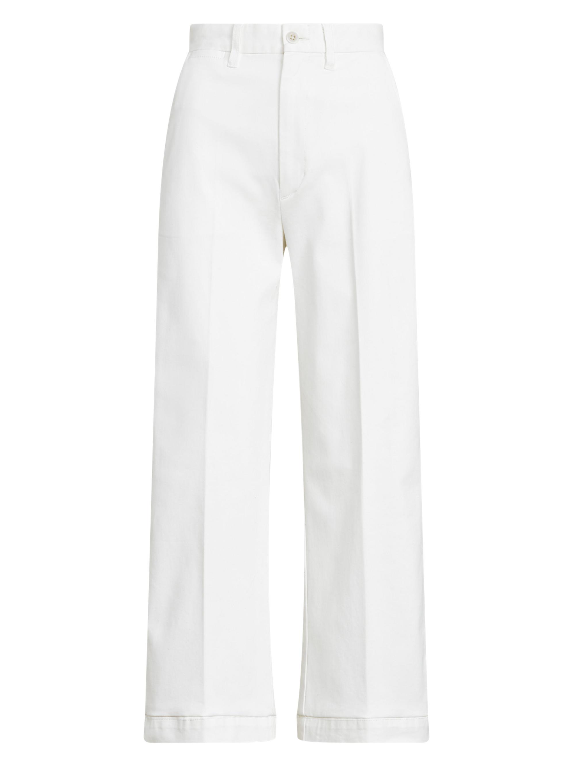Polo Ralph Lauren Women's Cropped Stretch-Cotton Wide-Leg Pant - Warm White