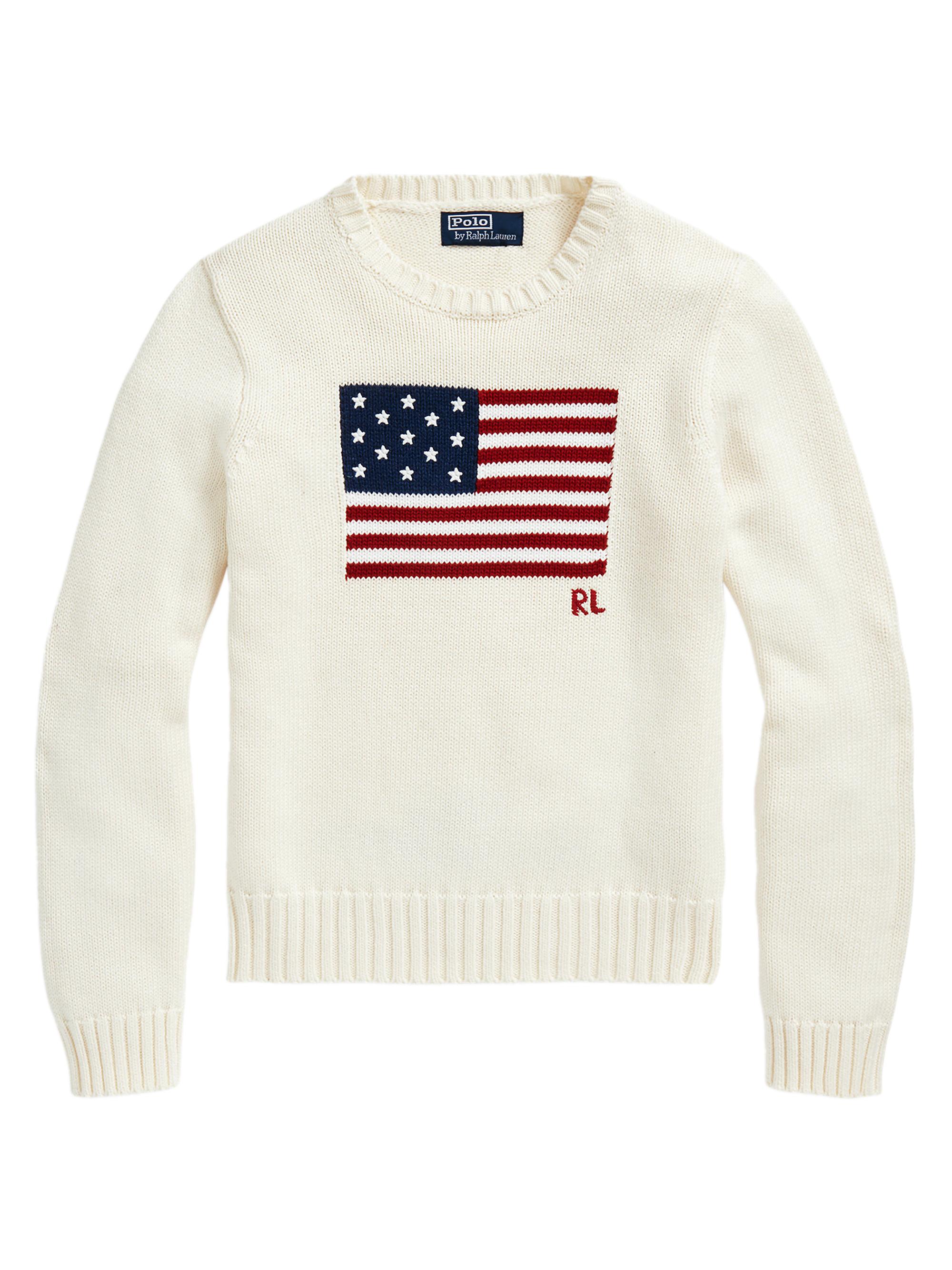 Polo Ralph Lauren Flag Cotton Crewneck Sweater Saks Fifth Avenue