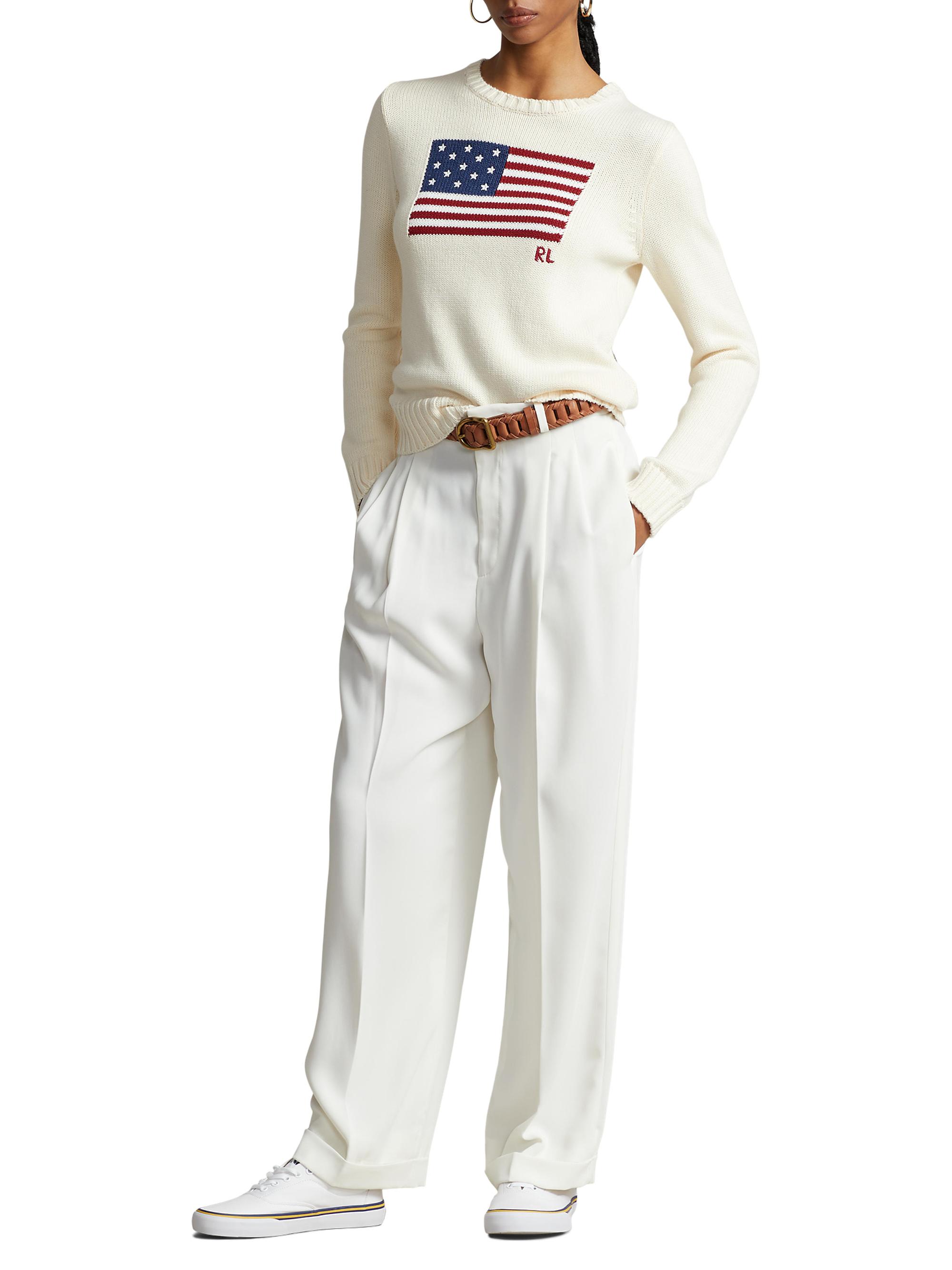 Flag Cotton Crewneck Sweater