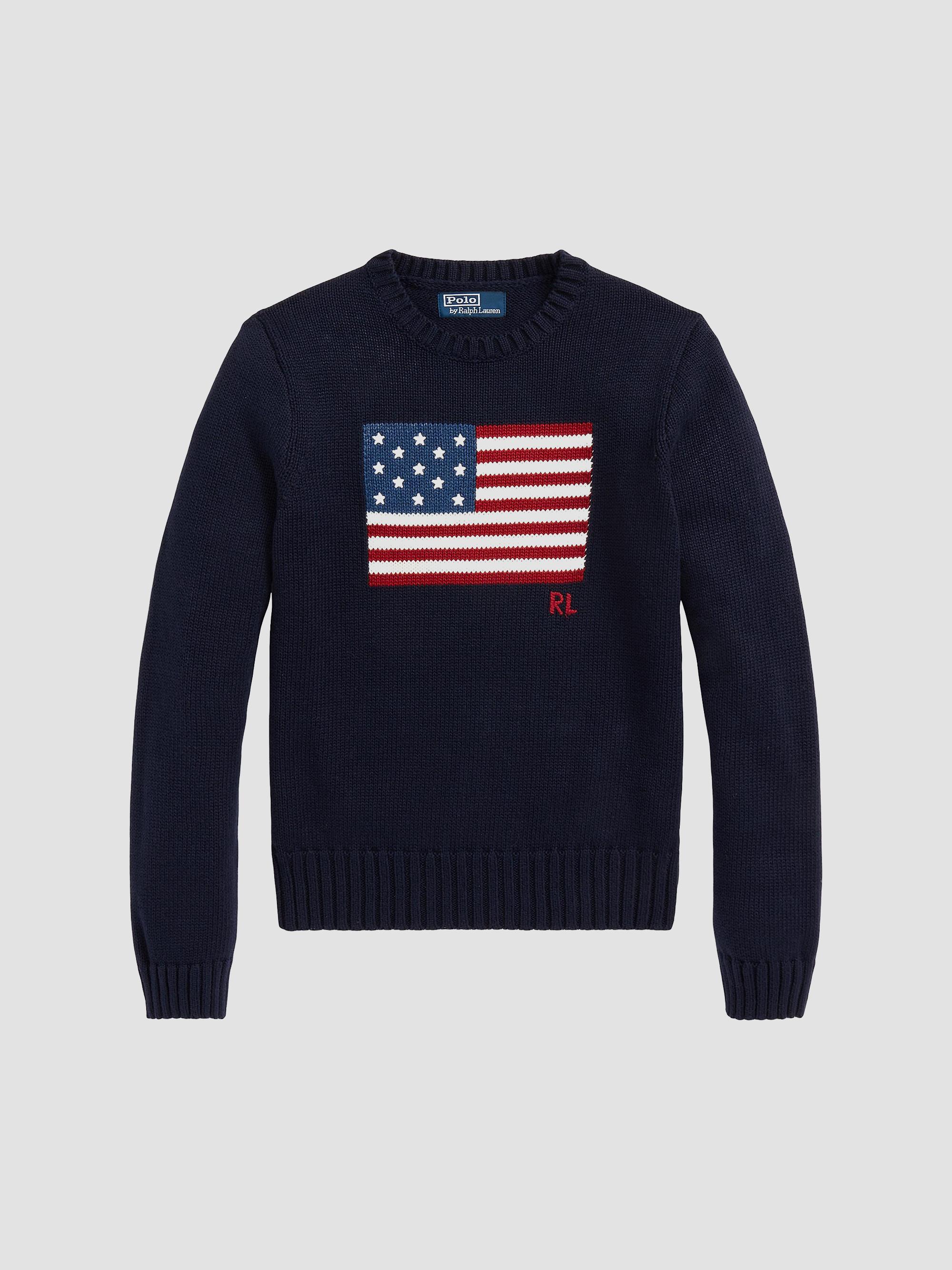 Polo Ralph Lauren Flag Cotton Crewneck Sweater | Saks Fifth Avenue