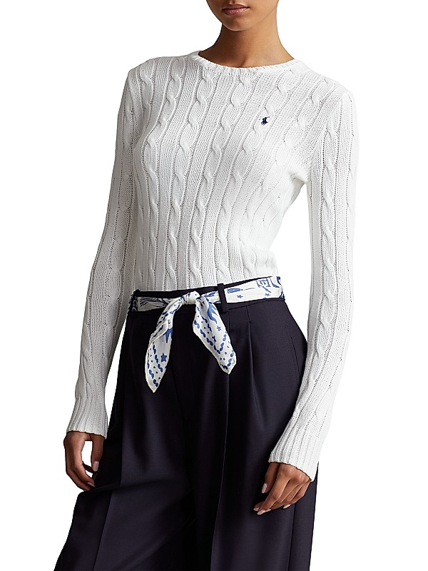 Shop Polo Ralph Lauren Julianna Cable-Knit Pima Cotton Shop Polo Ralph Lauren Julianna Cable-Knit Pima Cotton