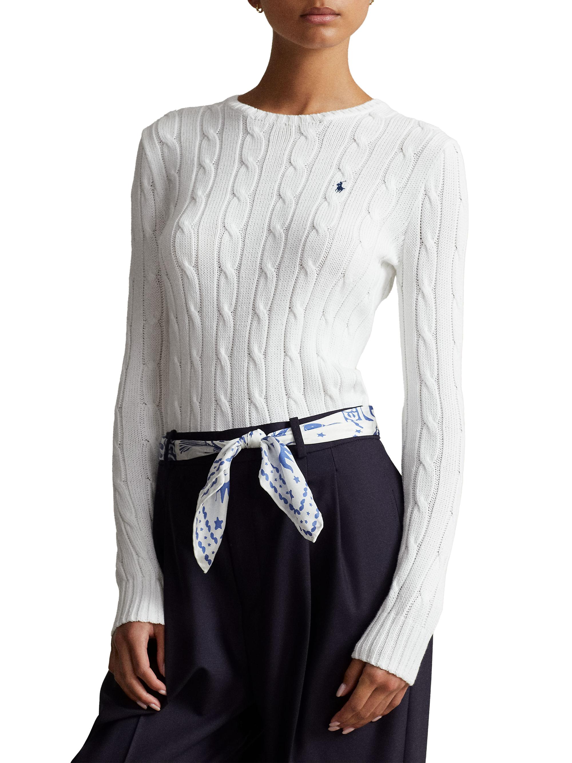 Polo Ralph Lauren Julianna Cable-Knit Pima Cotton Sweater | Saks