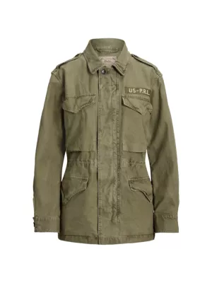 Polo Ralph Lauren Women's Cotton Twill Utility Jacket - Solider Olive - Size Large