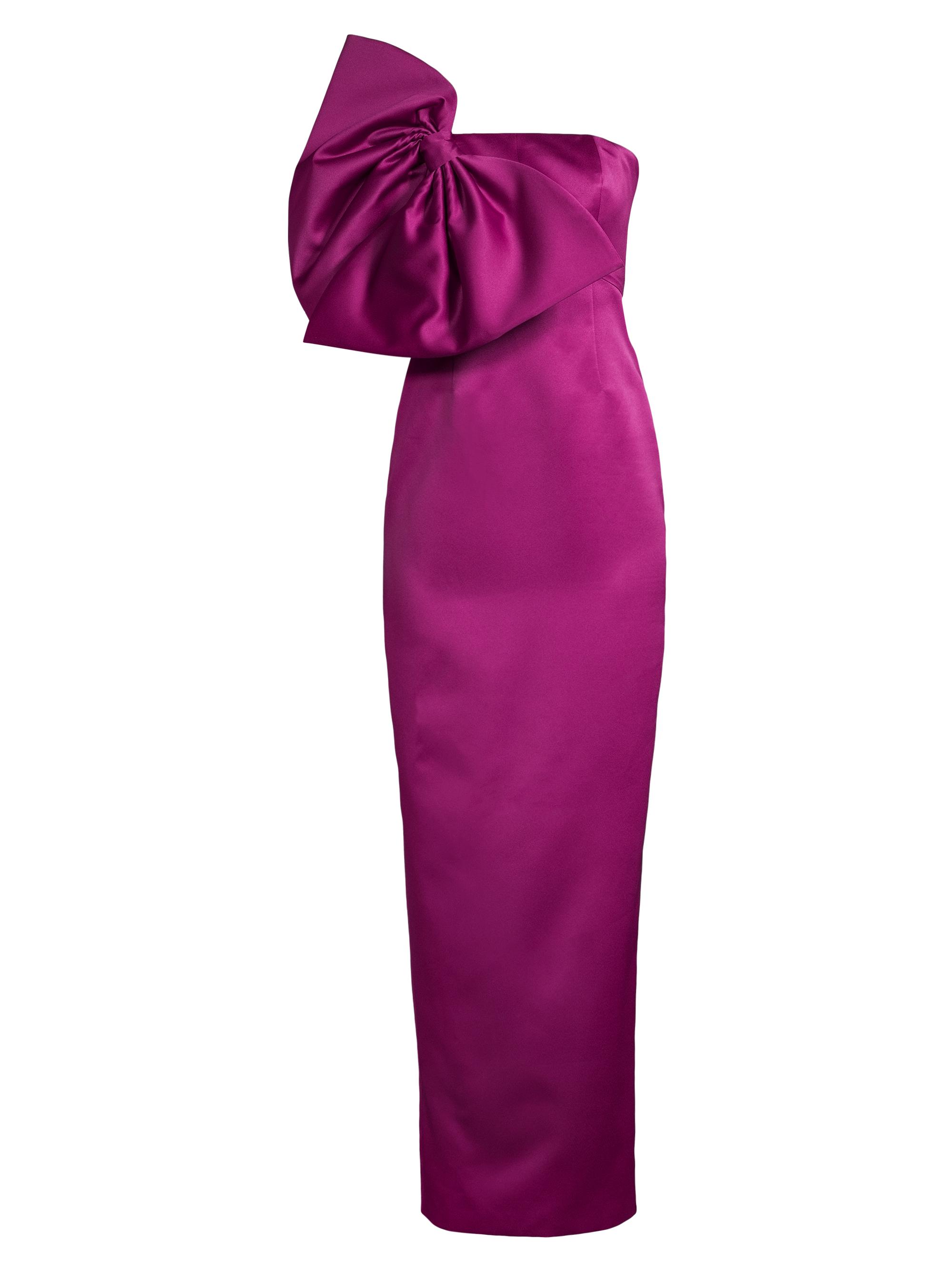 Toccin Bow Front One-Shoulder Column Gown