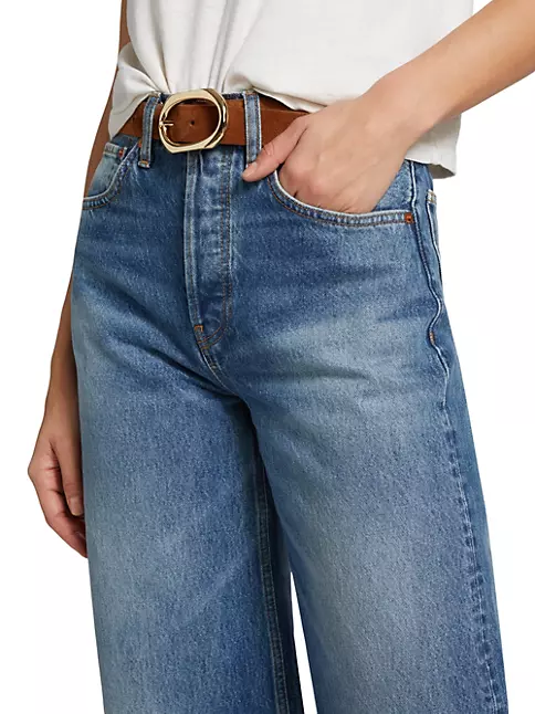 Shop Re/done High-Rise Wide-Leg Crop Jeans | Saks Fifth Avenue
