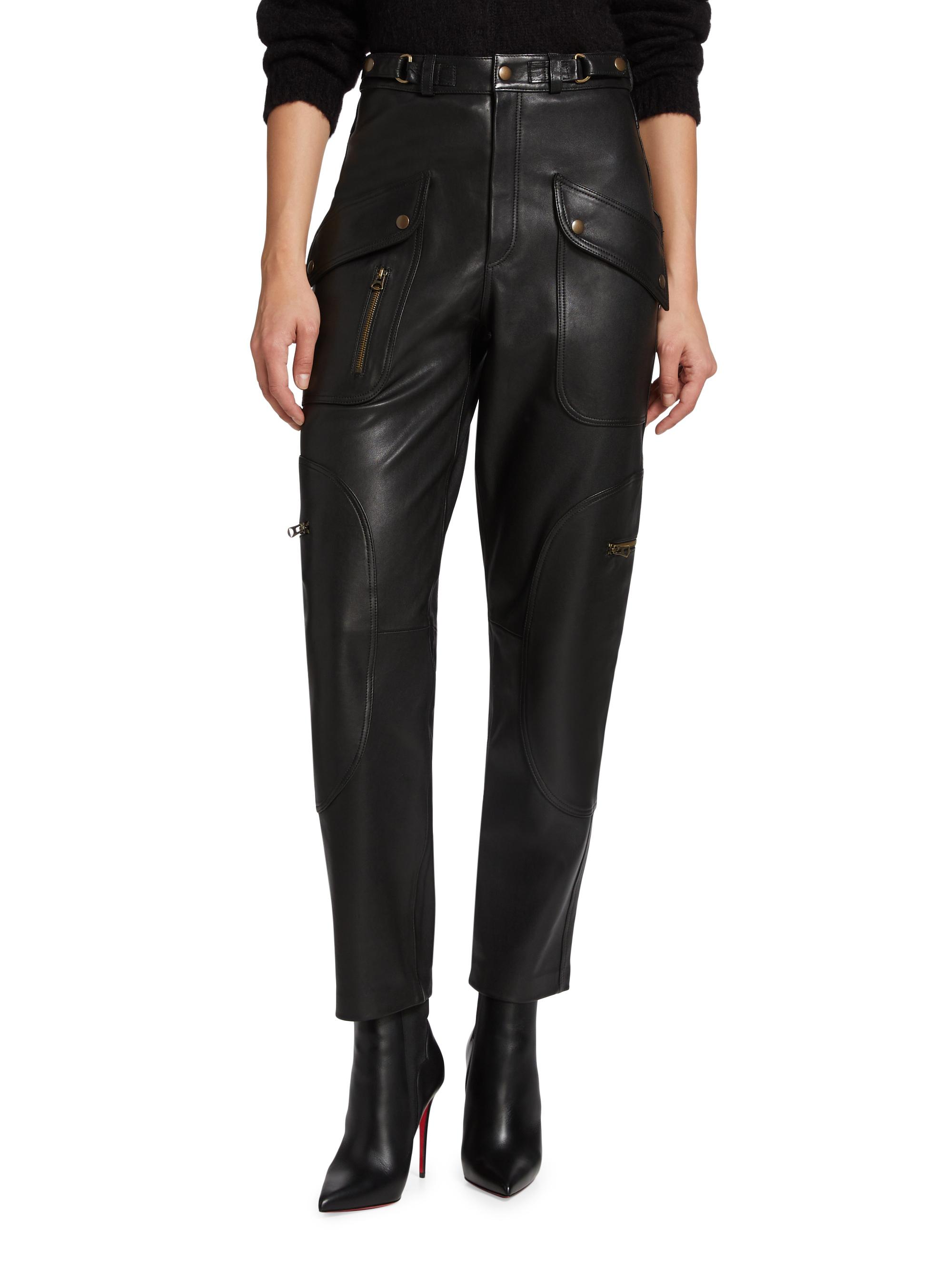 Re/done Racer Taper Leather Pants | Saks Fifth Avenue