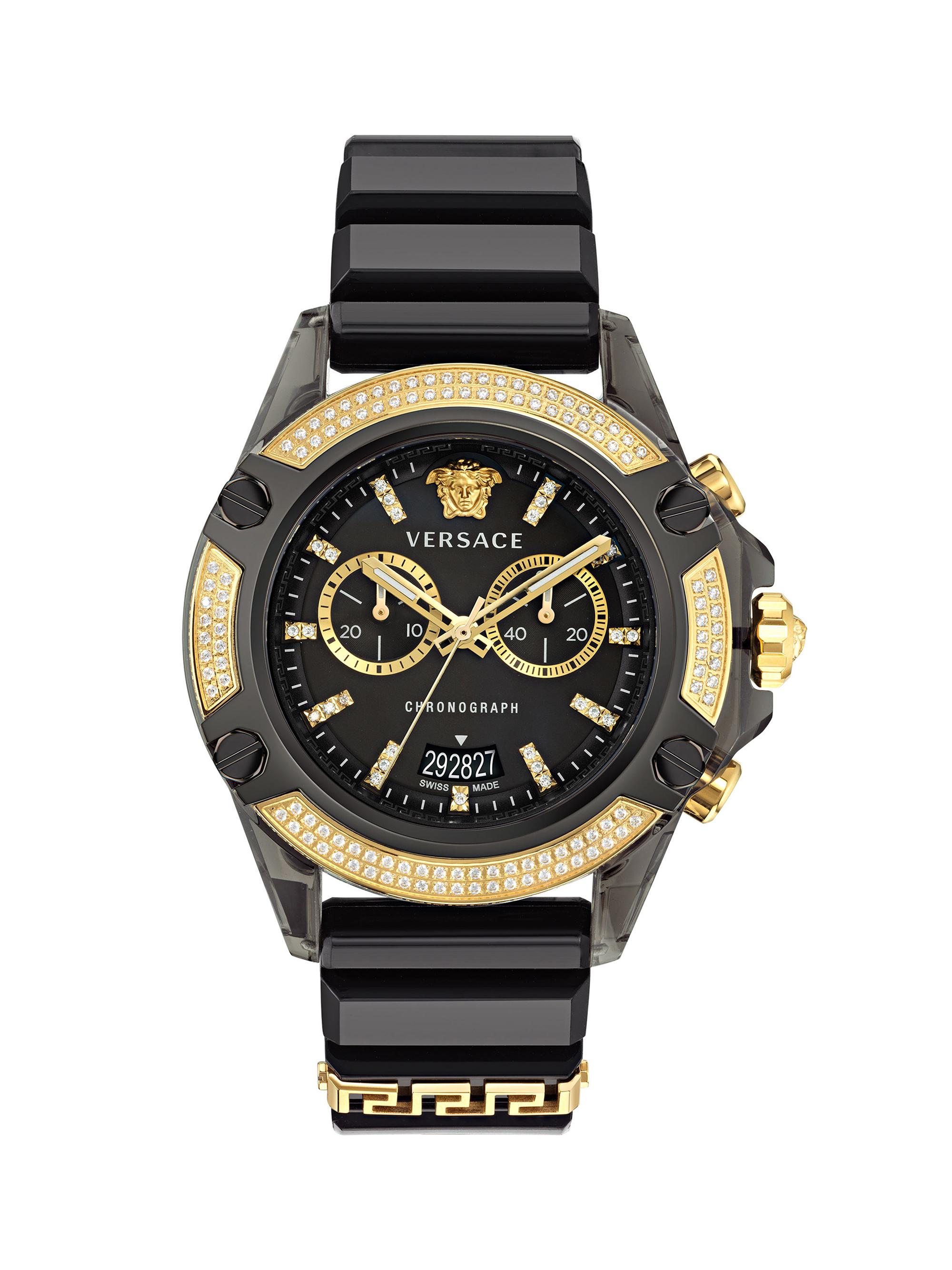 Versace Men's Unisex 44MM Icon Active Watch - Transparent Black