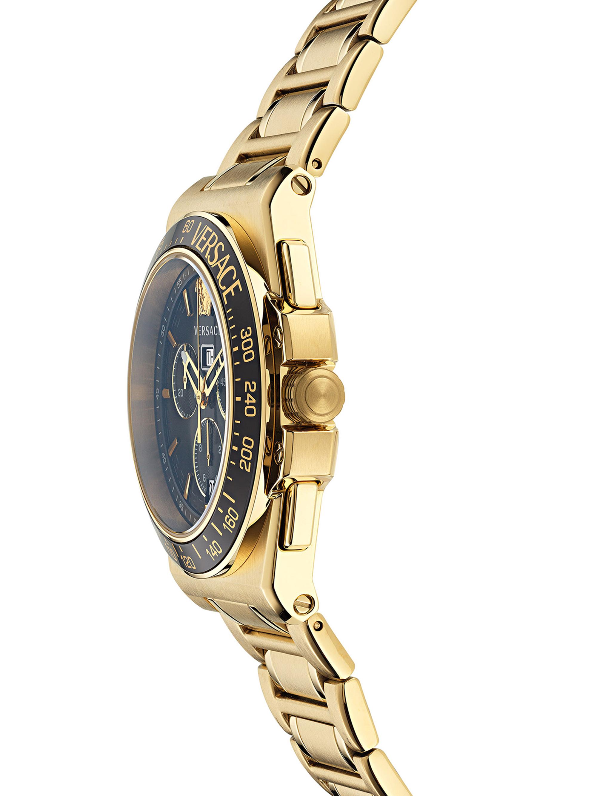Versace 45MM Greca Extreme Chrono Yellow Gold Watch | Saks Fifth