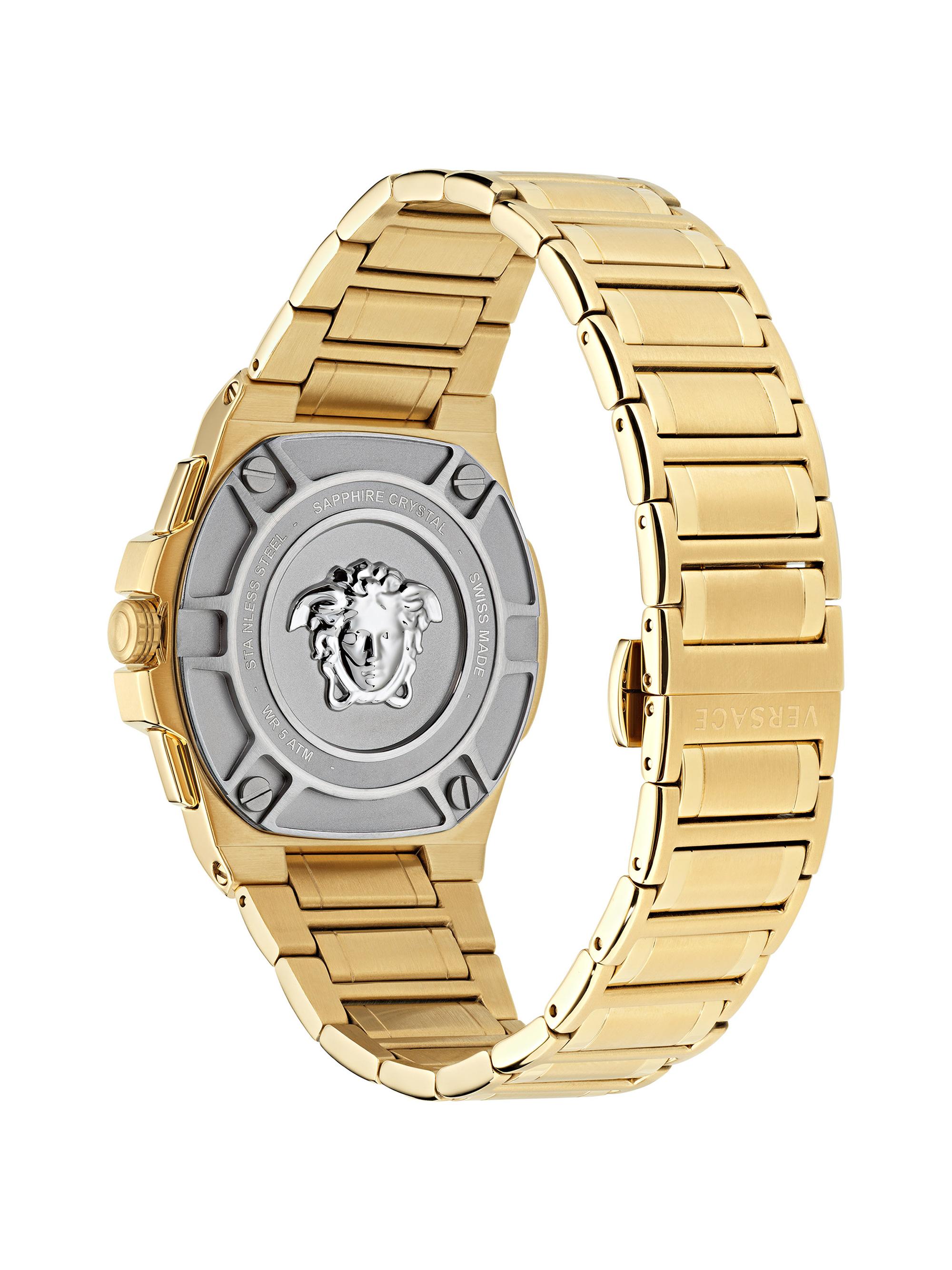 Versace 45MM Greca Extreme Chrono Yellow Gold Watch | Saks Fifth