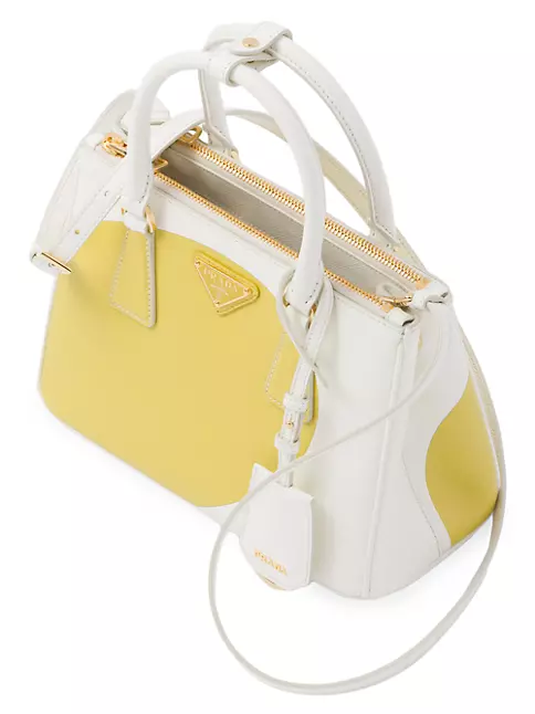 White Prada Galleria Saffiano Leather Mini-bag