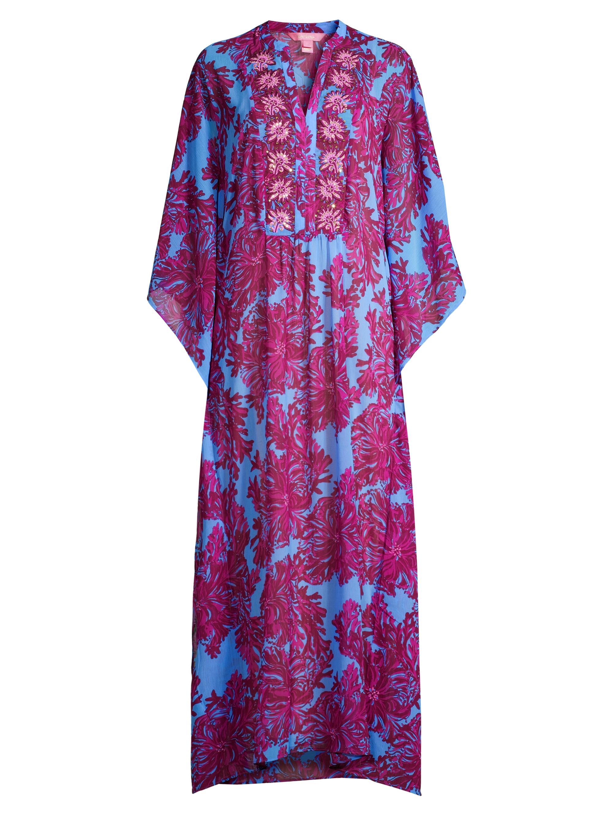 Lilly Pulitzer Women's Julieta Floral Maxi Caftan - Abaco Blue