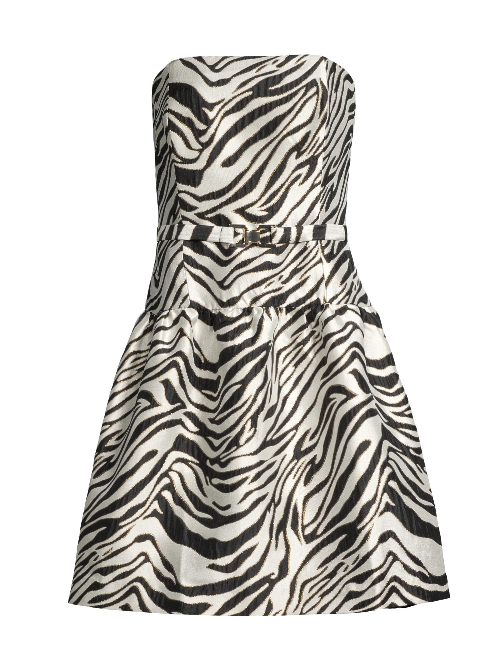 Lilly Pulitzer Women's Akela Strapless Zebrah Jacquard Minidress - Black Zebra