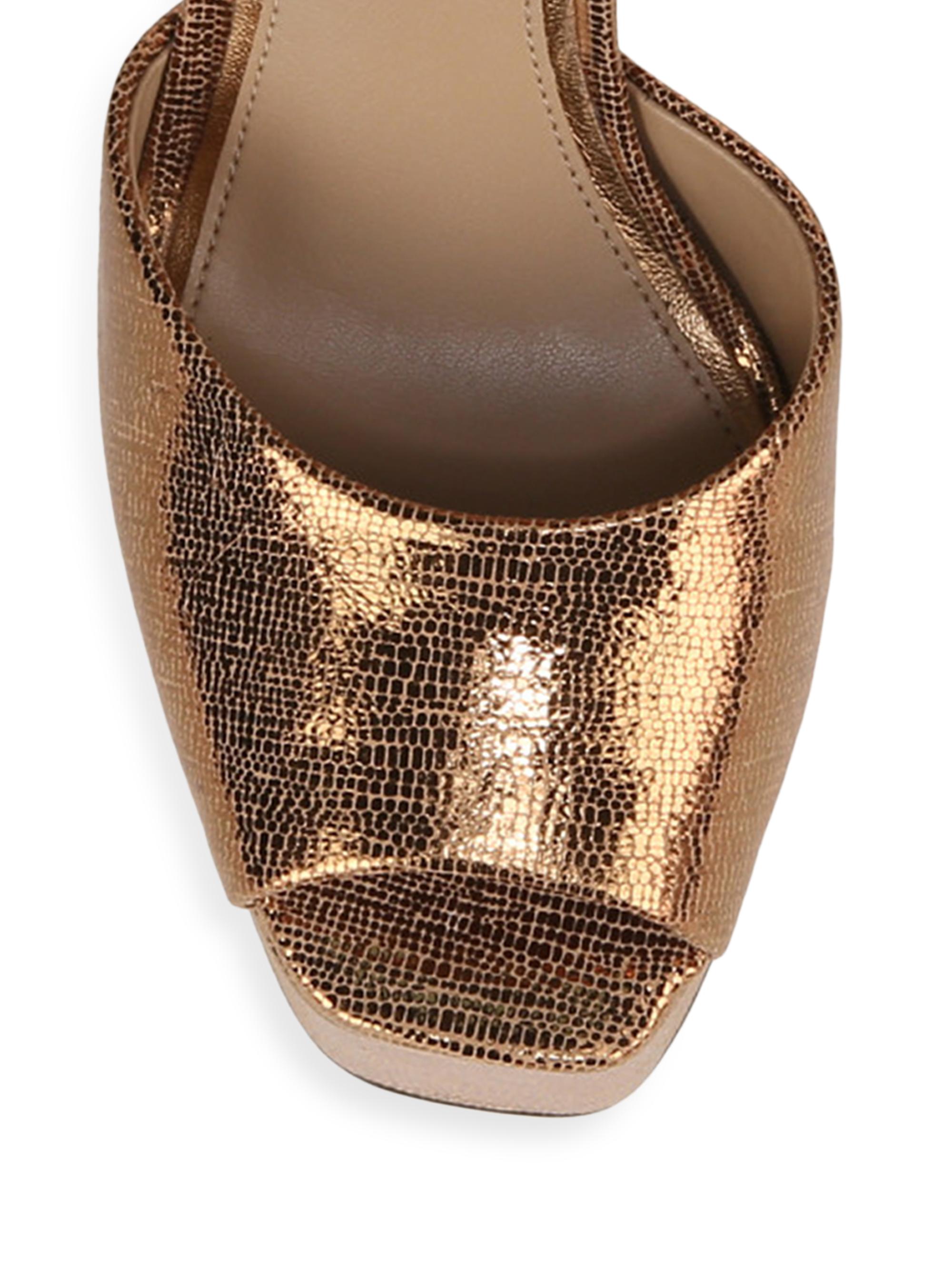 Sam Edelman Kori 115MM Metallic Leather Platform Sandals | Saks