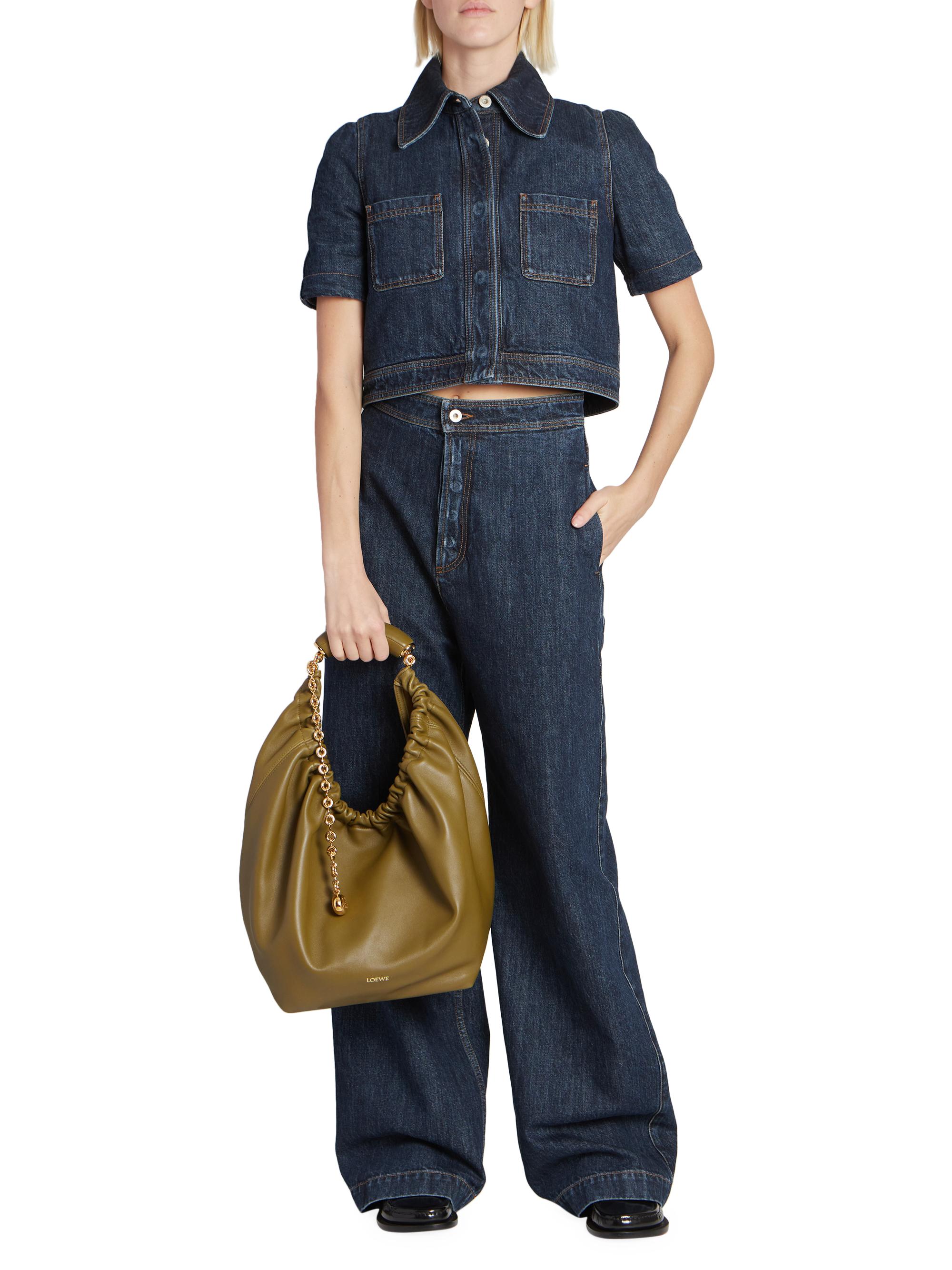 LOEWE Women's  Squeeze Leather Shoulder Bag - Navy