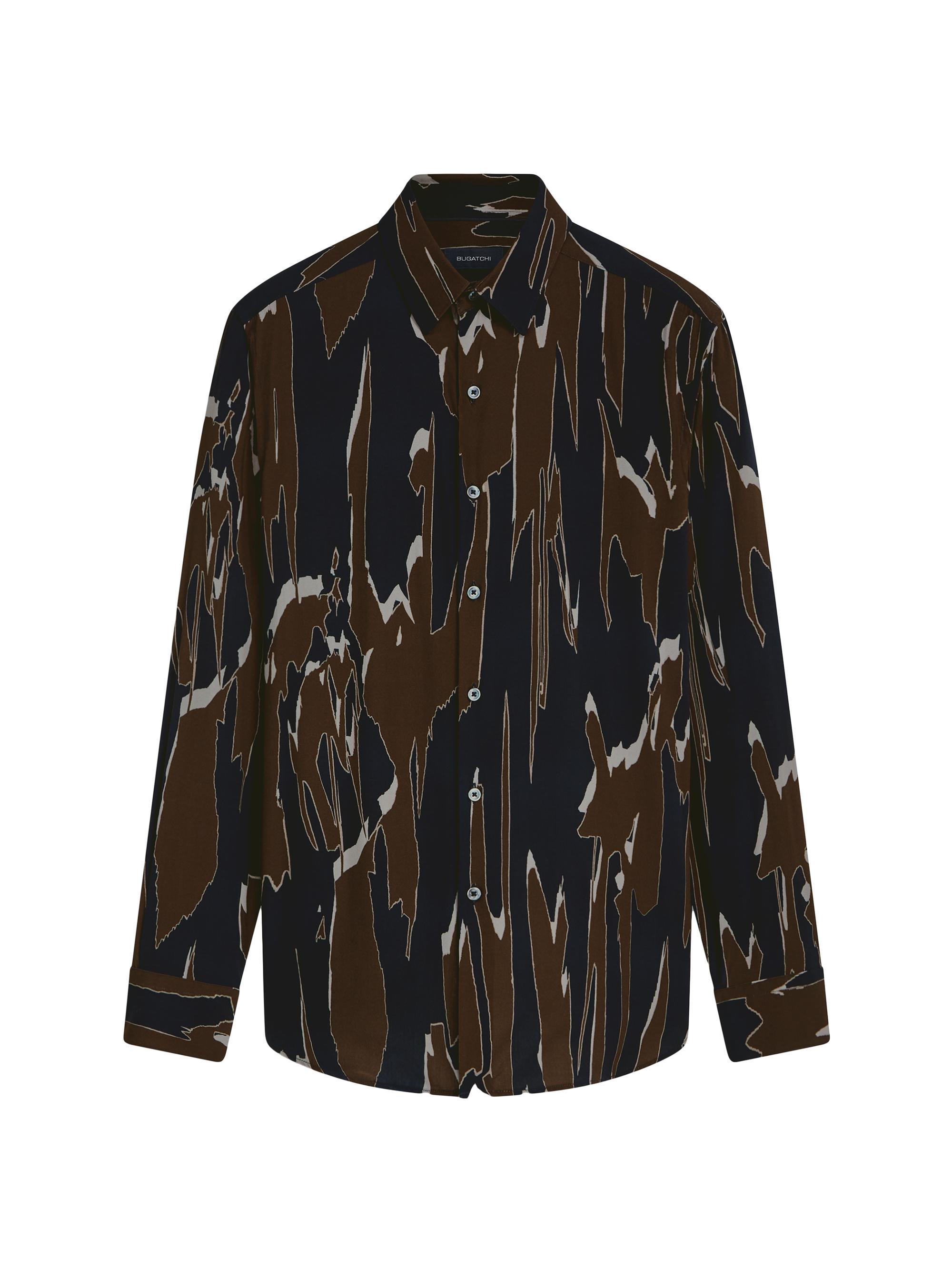 Bugatchi Men's Printed Button-Front Shirt - Navy