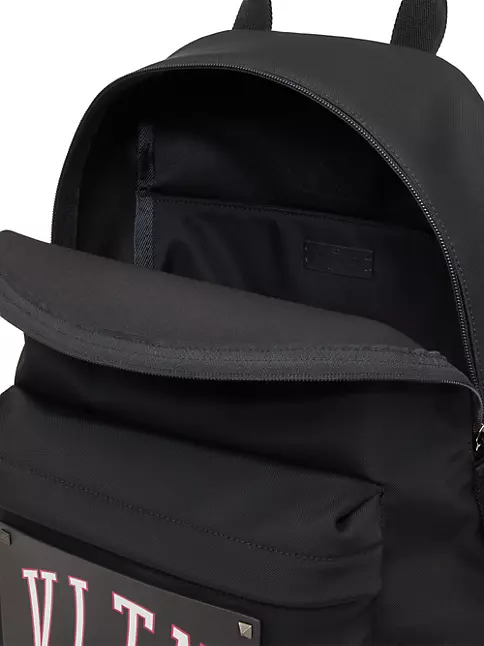 Vltn Nylon Backpack for Man in Black