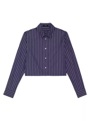 Tory Burch straight-point collar cotton shirt - Blue