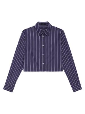 Tory Burch straight-point collar cotton shirt - Blue