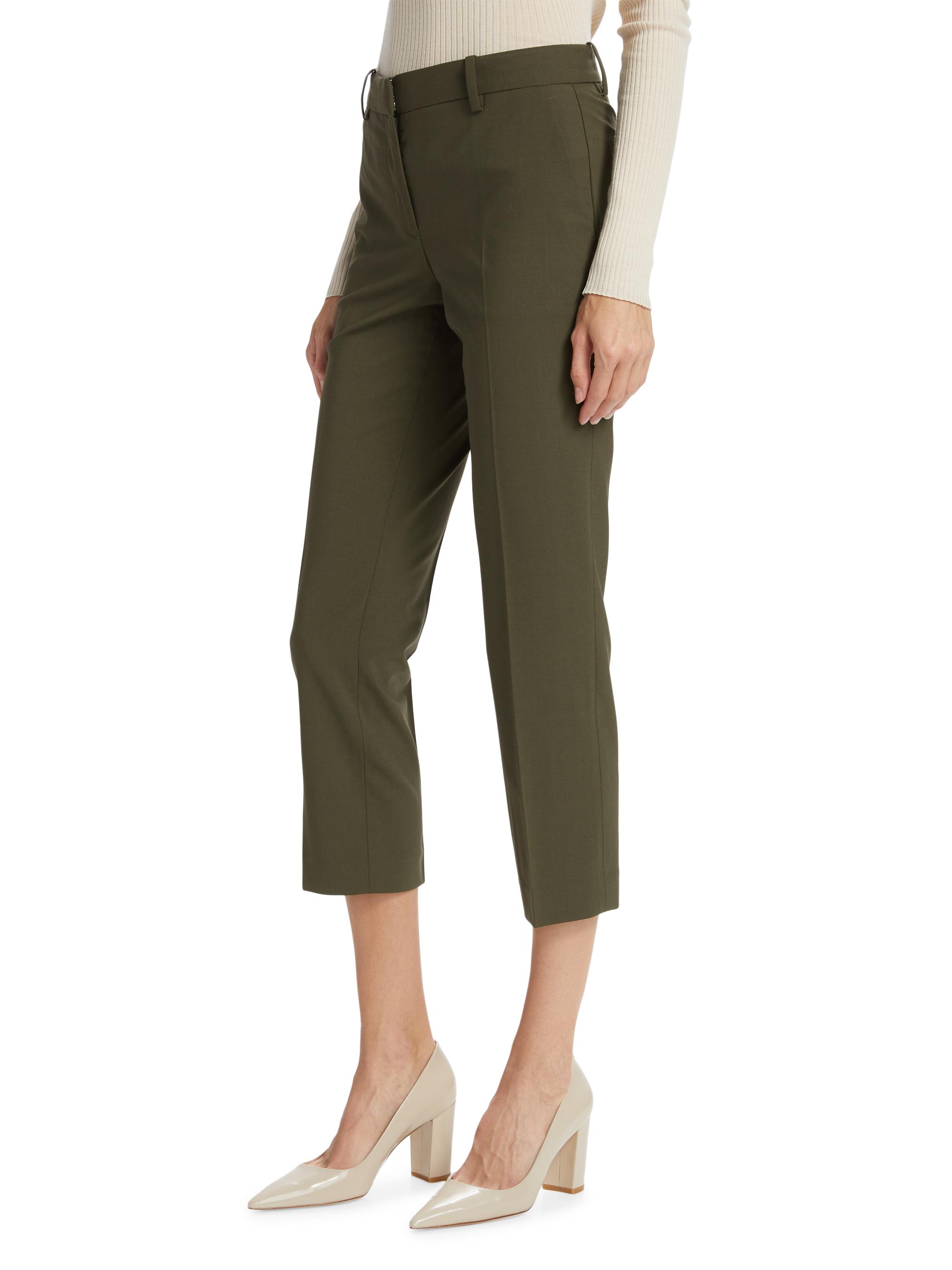 Theory Treeca Stretch Wool Straight-Leg Crop Pants | Saks Fifth Avenue display picture 1