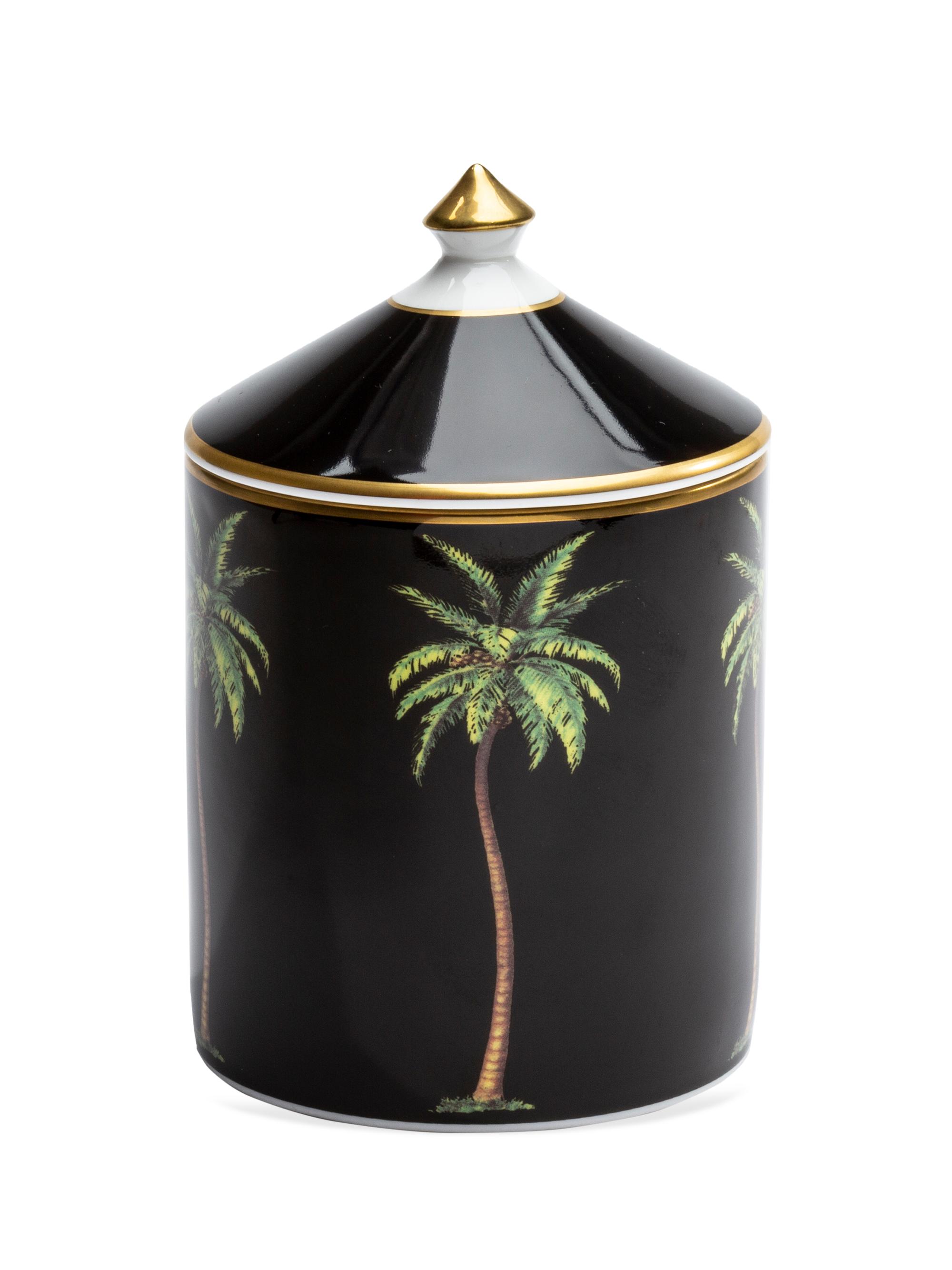 Halcyon Days Palm Candle with Lid - Black