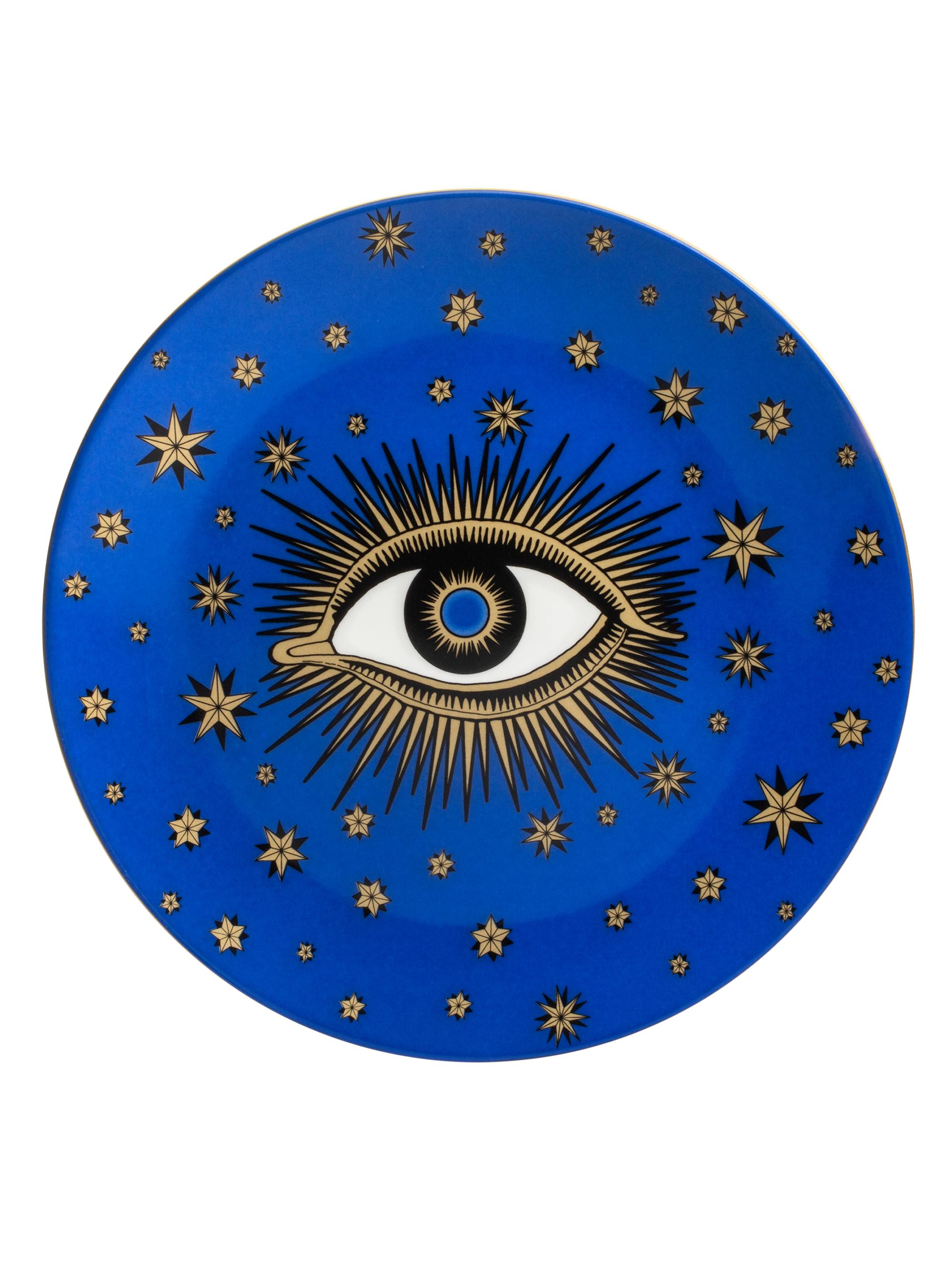 Halcyon Days Evil Eye Decorative Coupe Plate - Blue